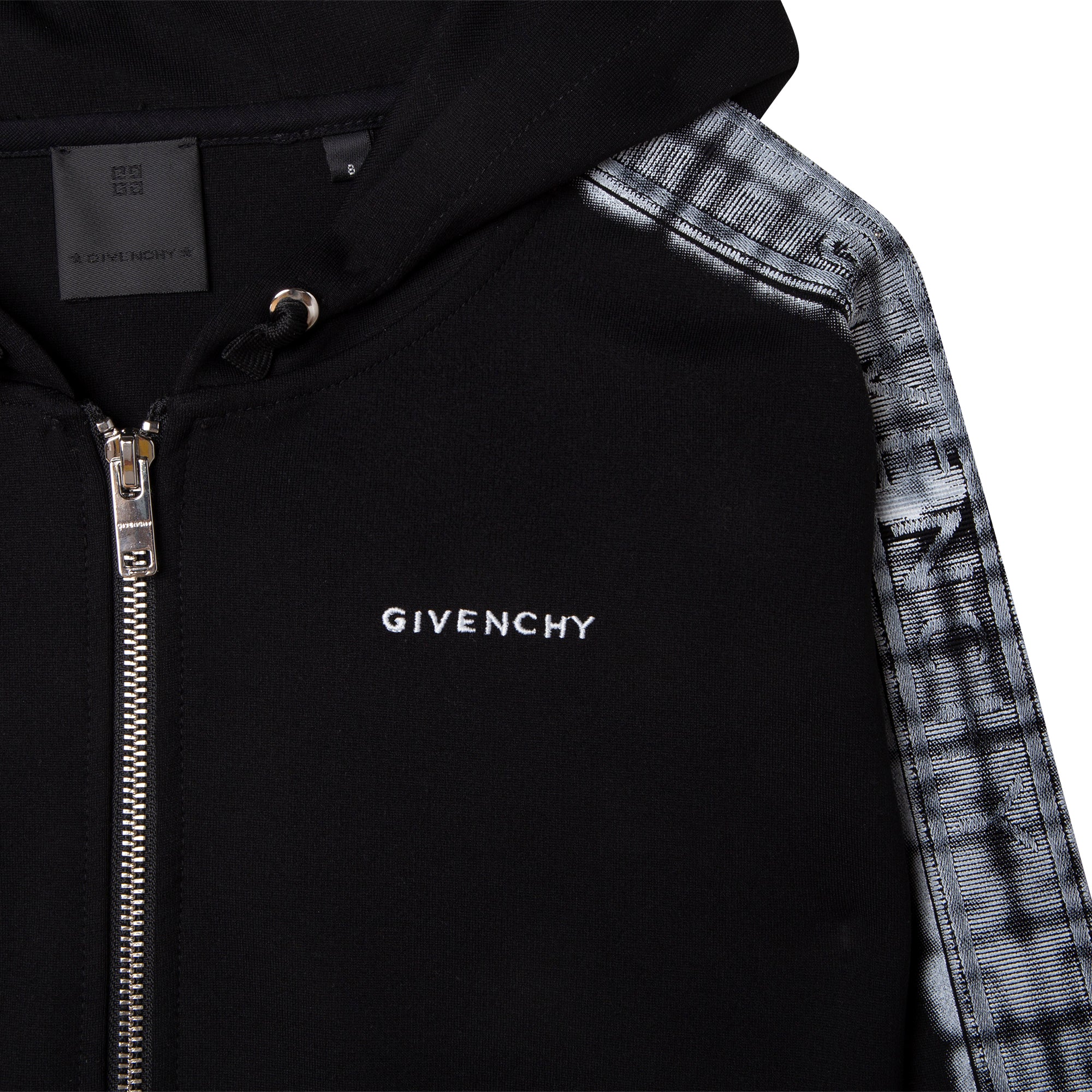 Girls Black Logo Zip-Up Top