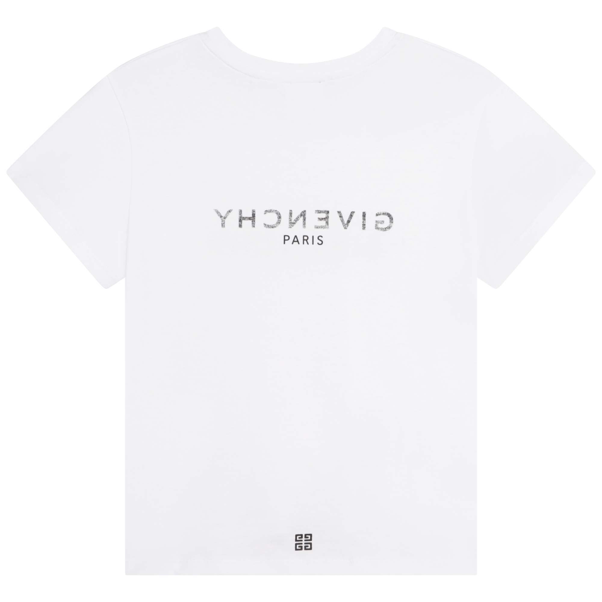 Girls White Logo Cotton T-Shirt
