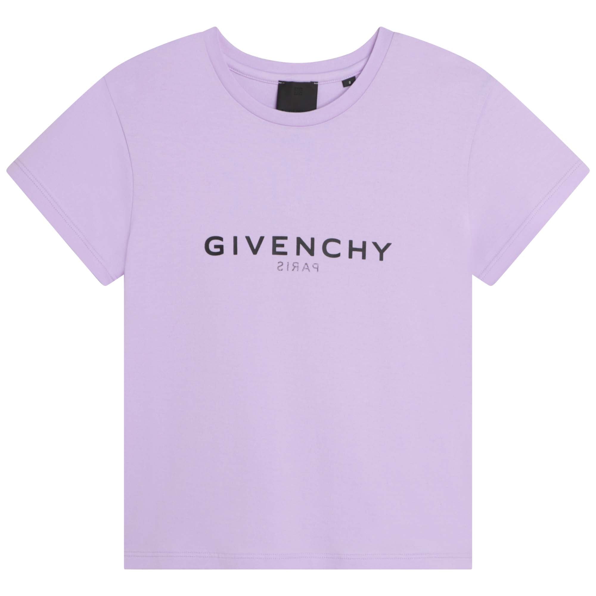 Girls Purple Logo Cotton T-Shirt