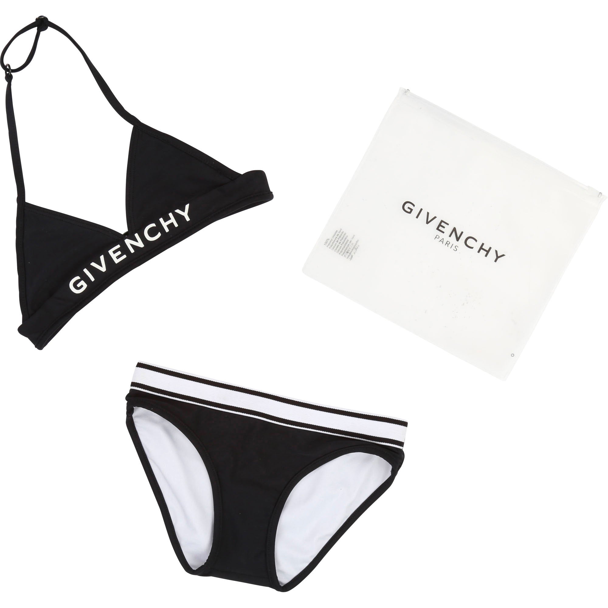 Girls Black Logo Swimsuit