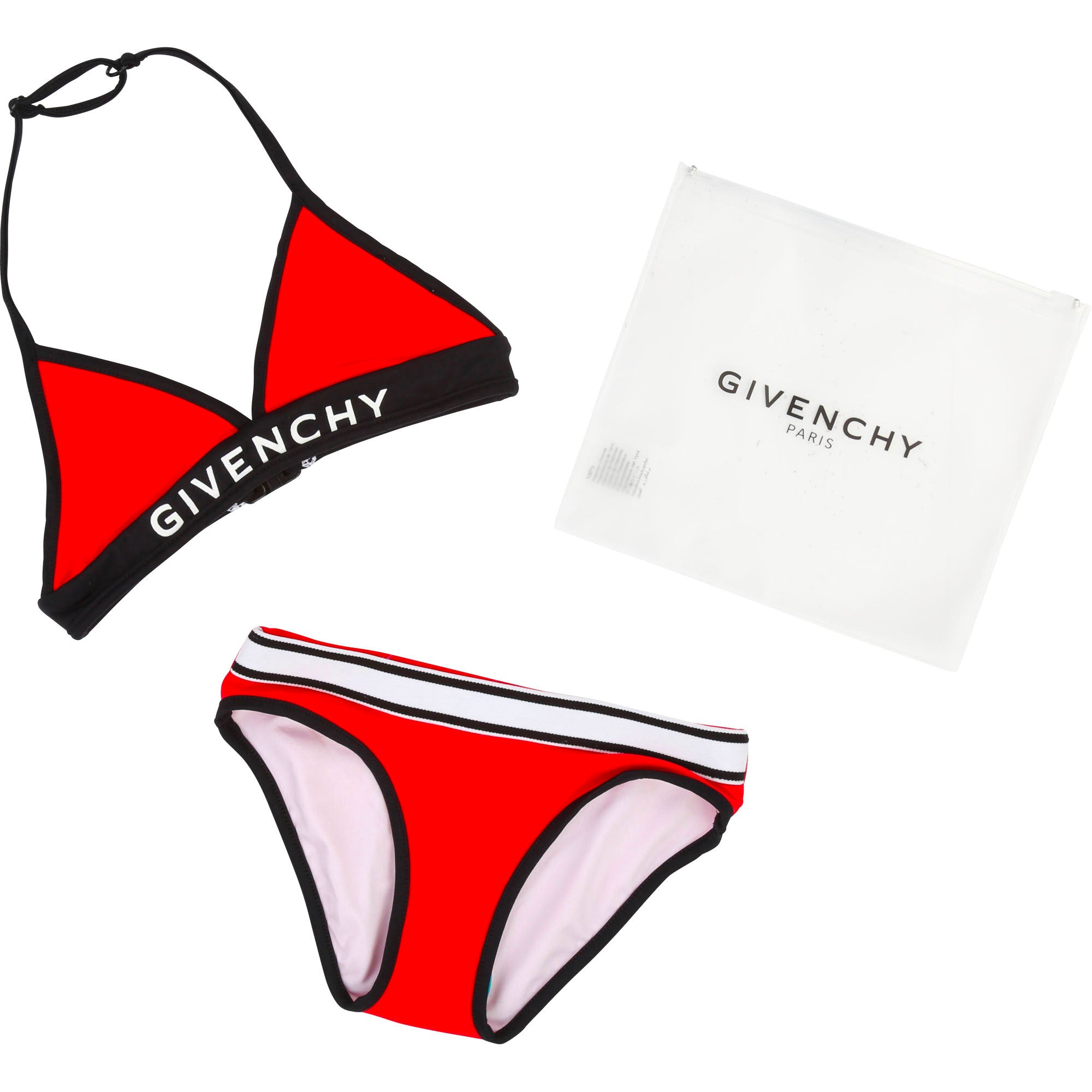 Girls Red Logo Swimsuit