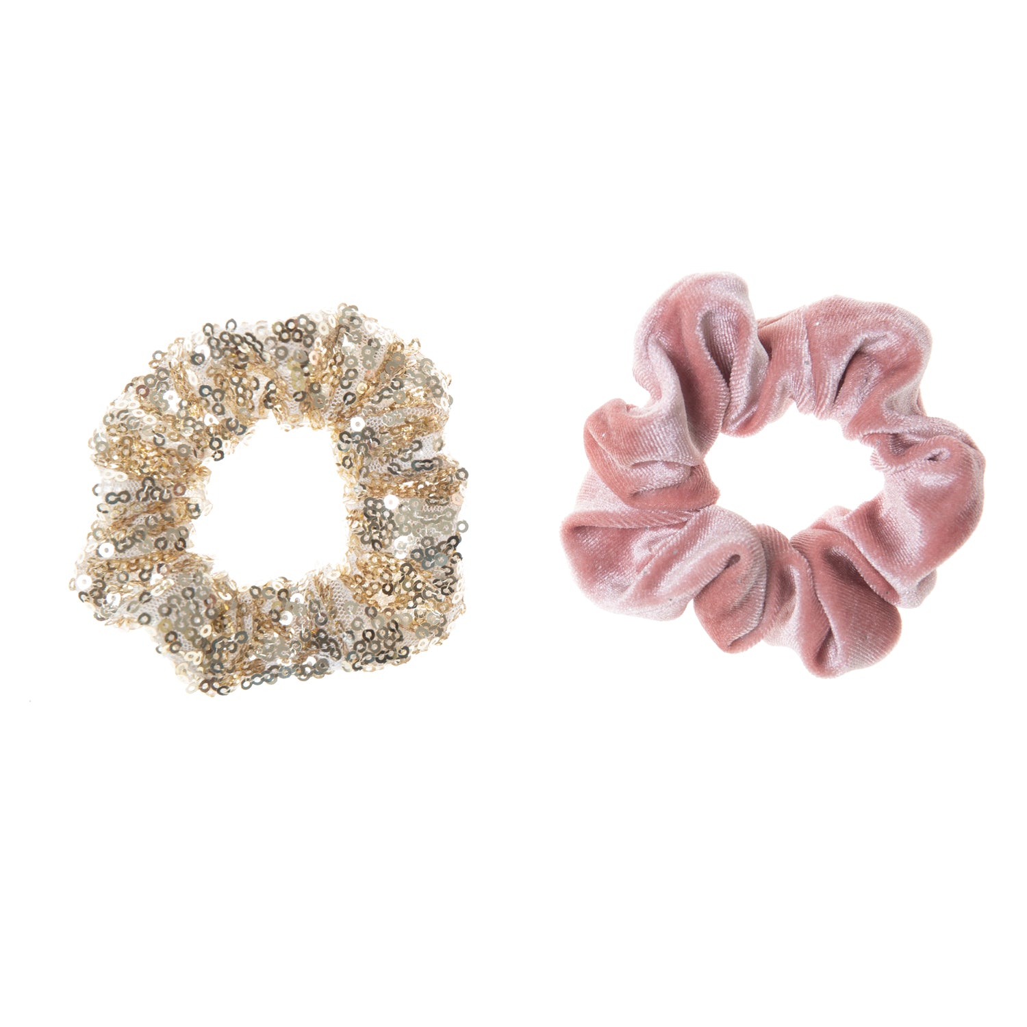 Sequin And Velvet Scrunchies