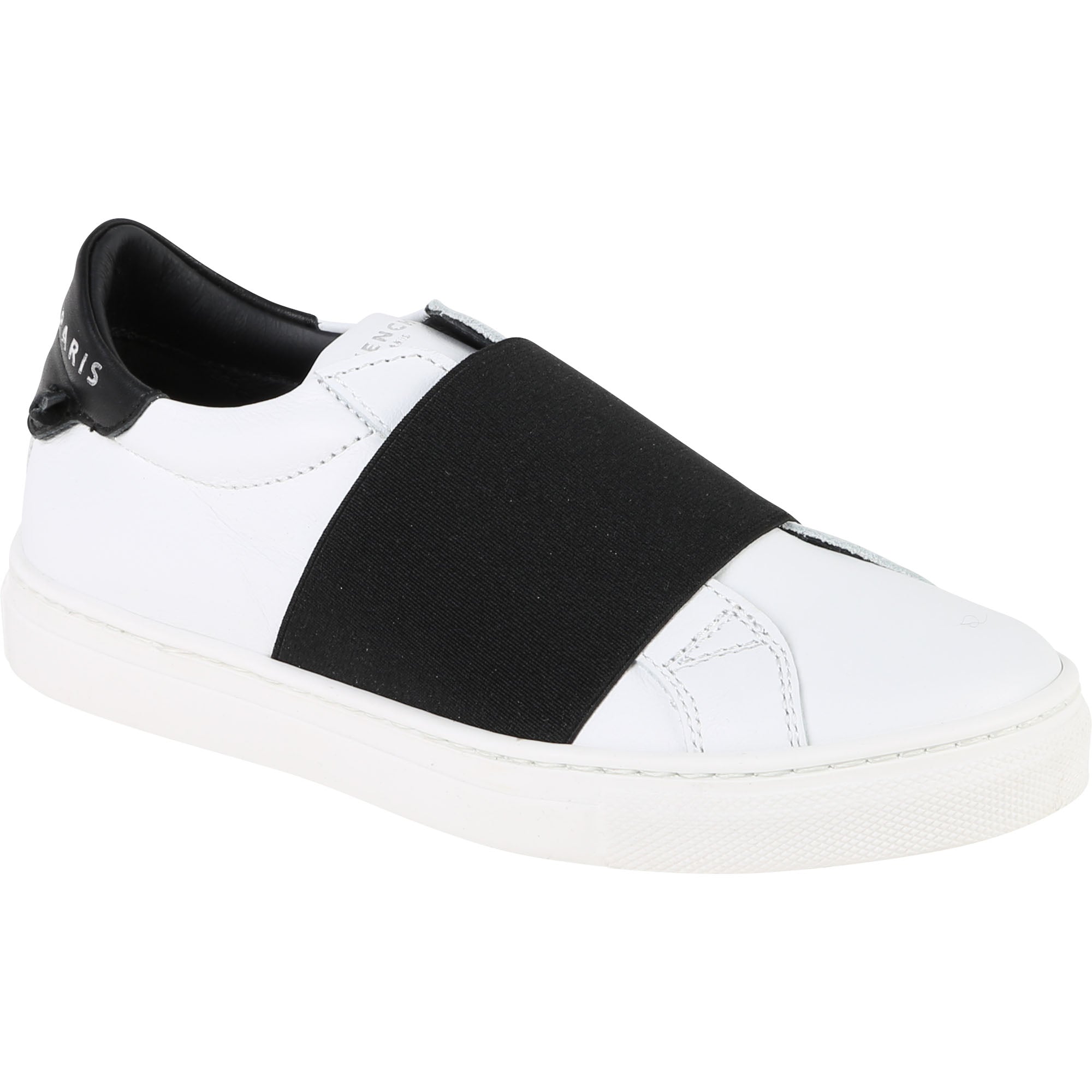 Girls White Black Cuir Shoes
