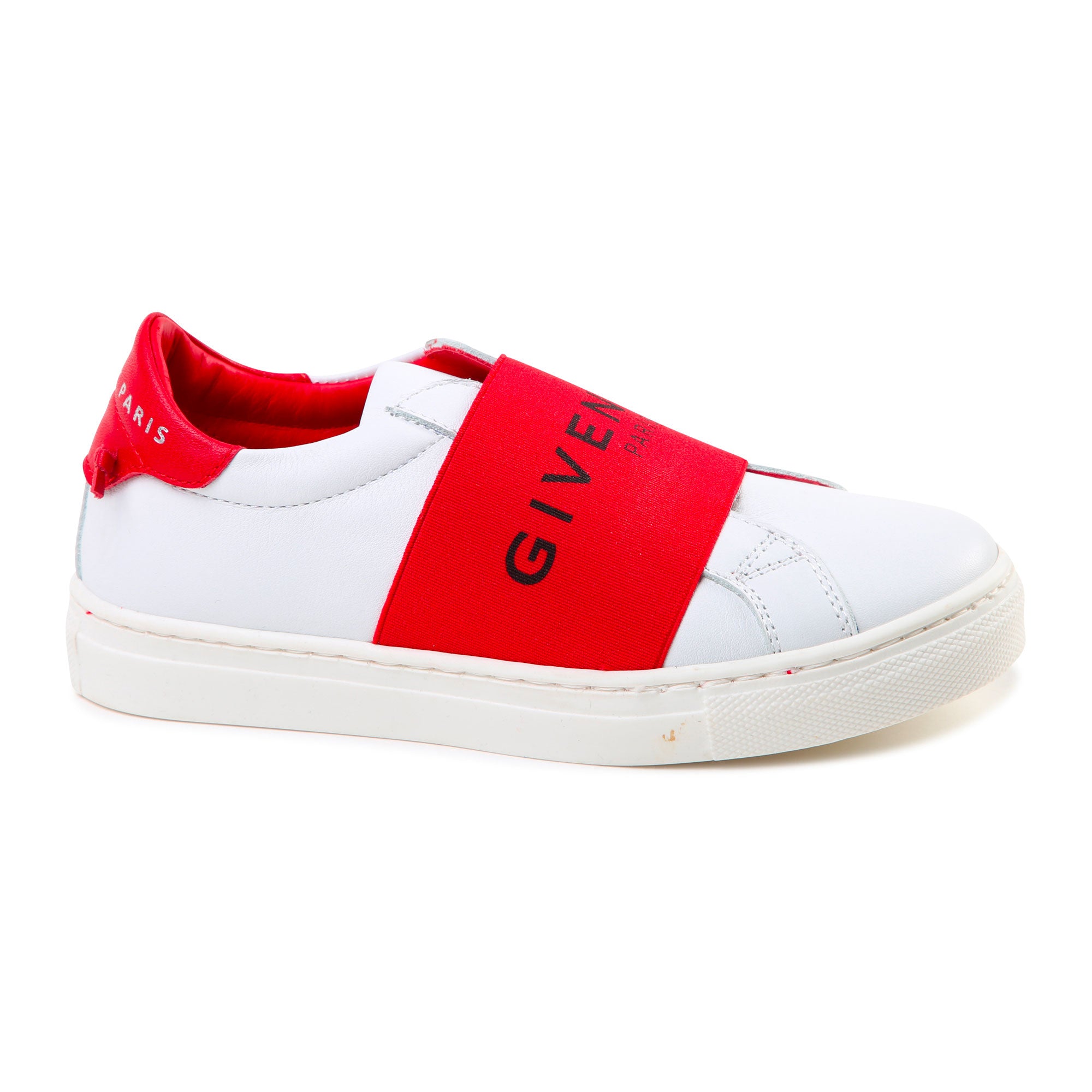 Girls White & Red Logo Shoes