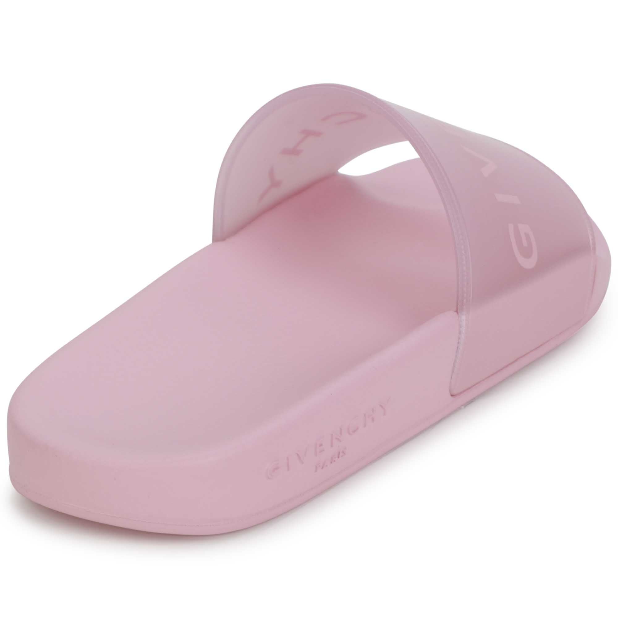 Girls Pink Logo Slippers