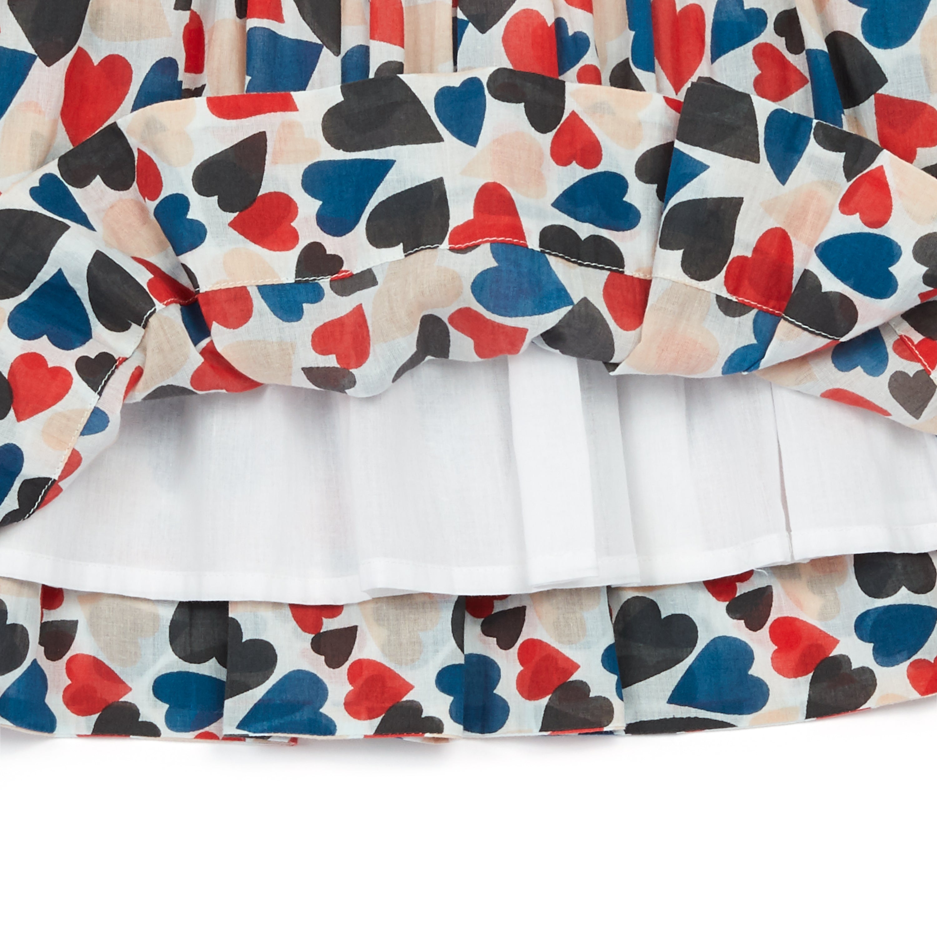 Girls Multicolor Heart Cotton Skirt
