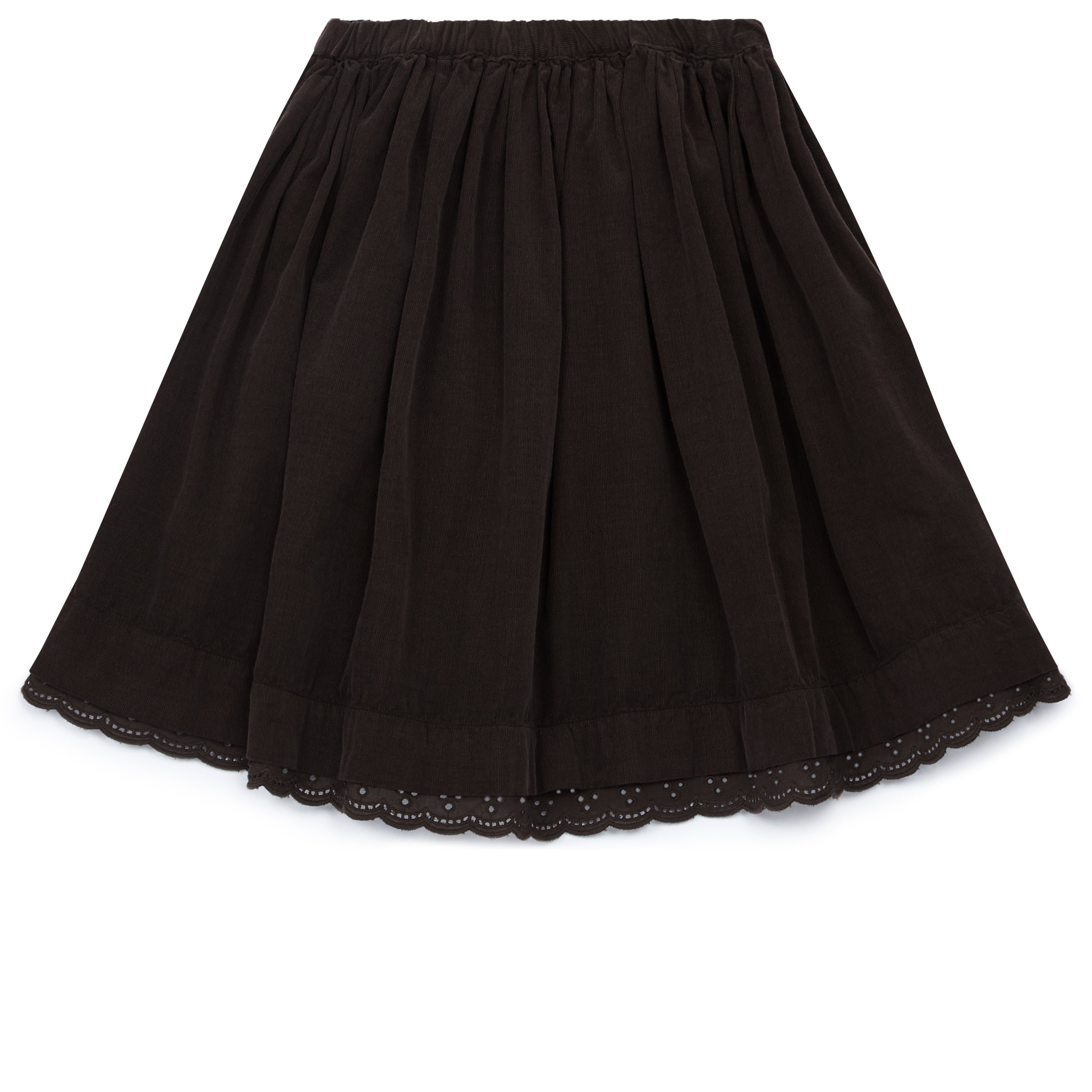 Girls Dark Brown Cotton Skirt