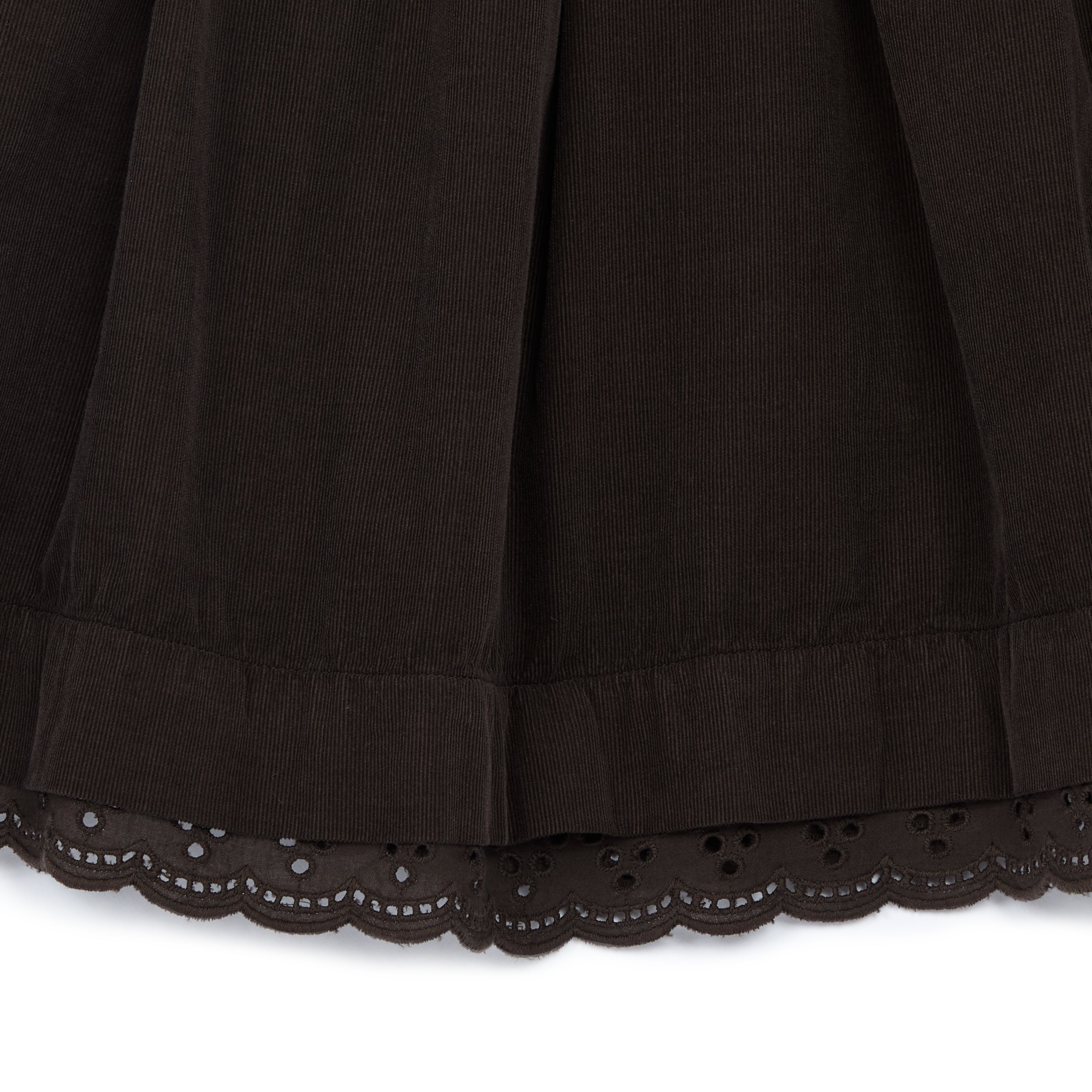 Girls Dark Brown Cotton Skirt