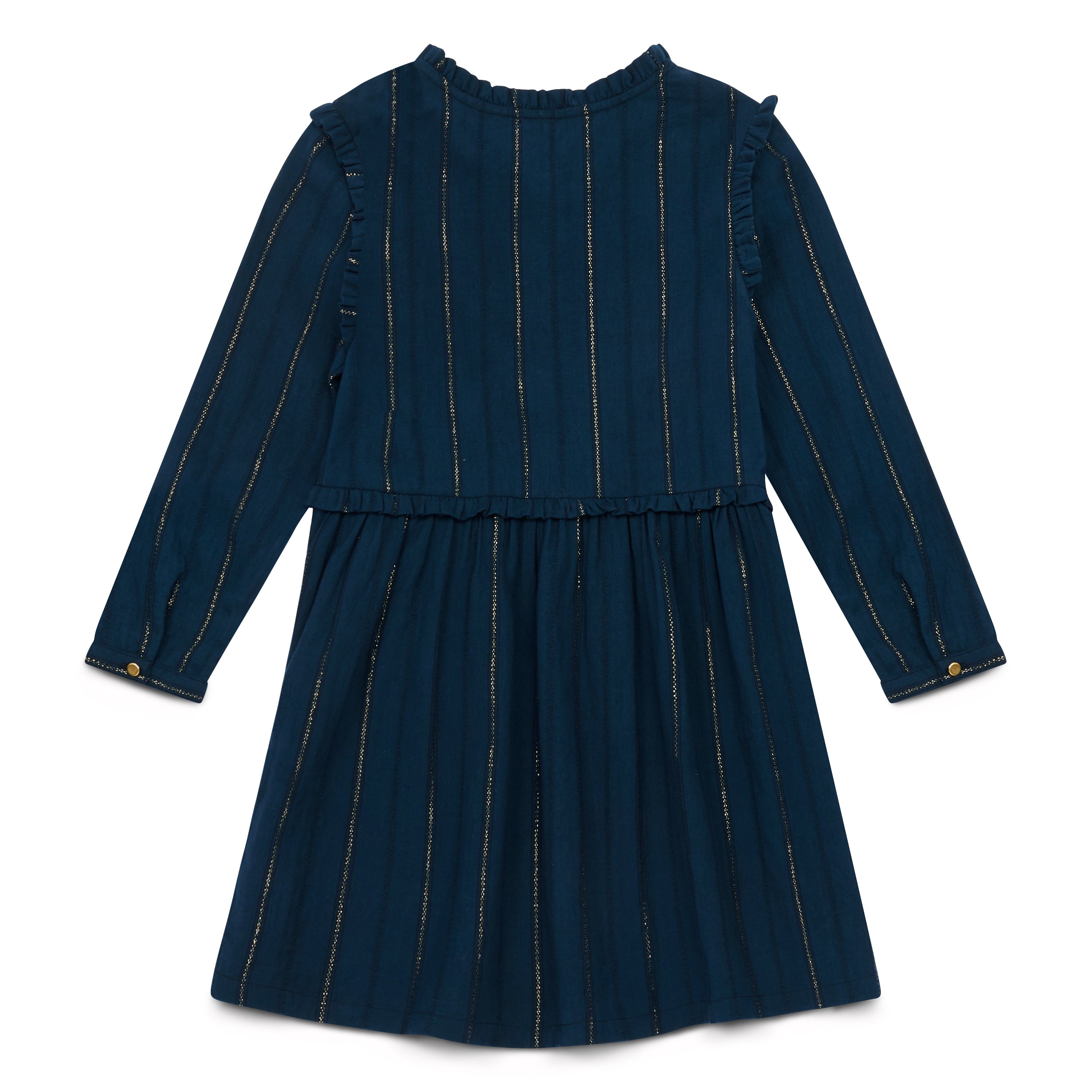 Girls Blue Waist Cotton Dress