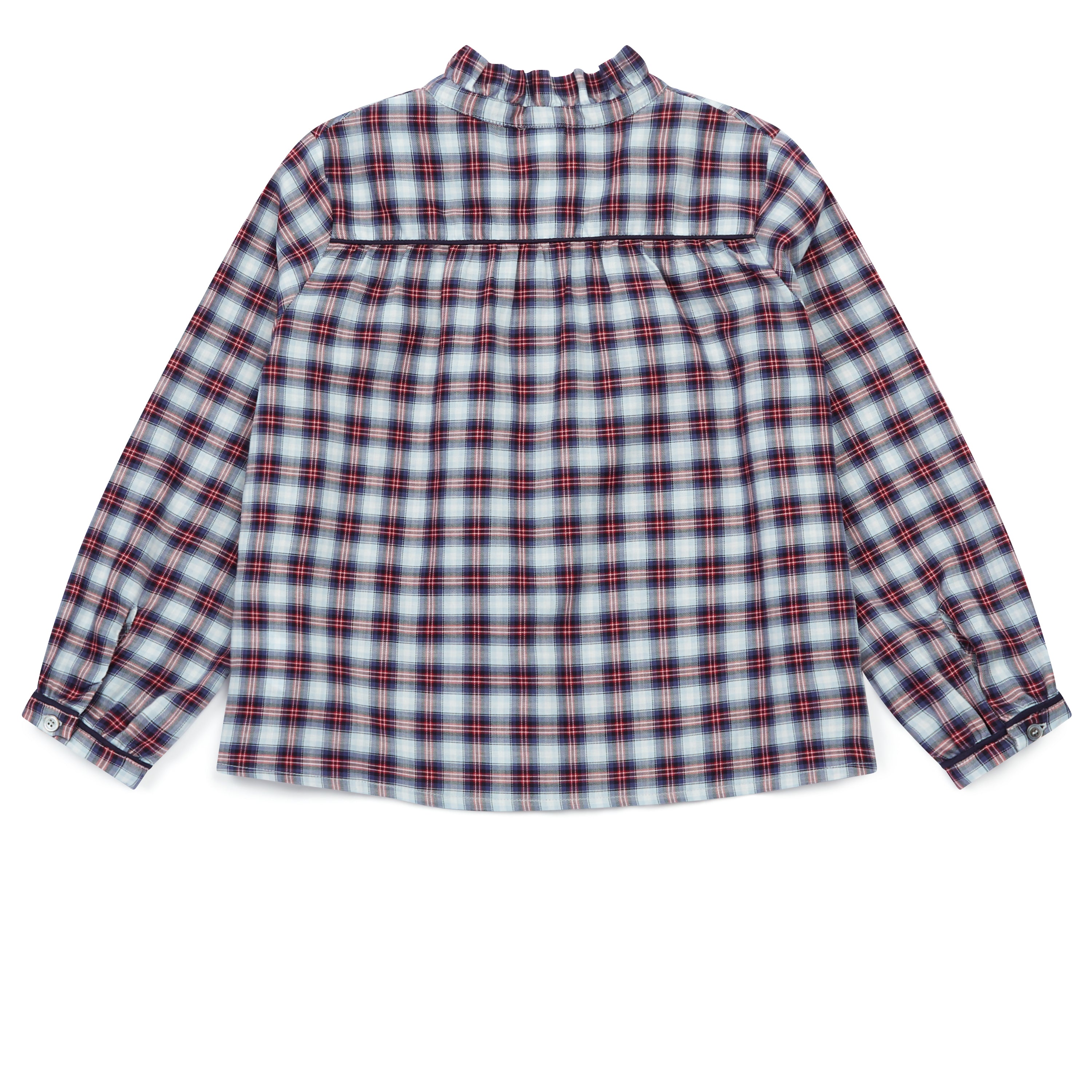 Girls Brown Check Cotton Shirt