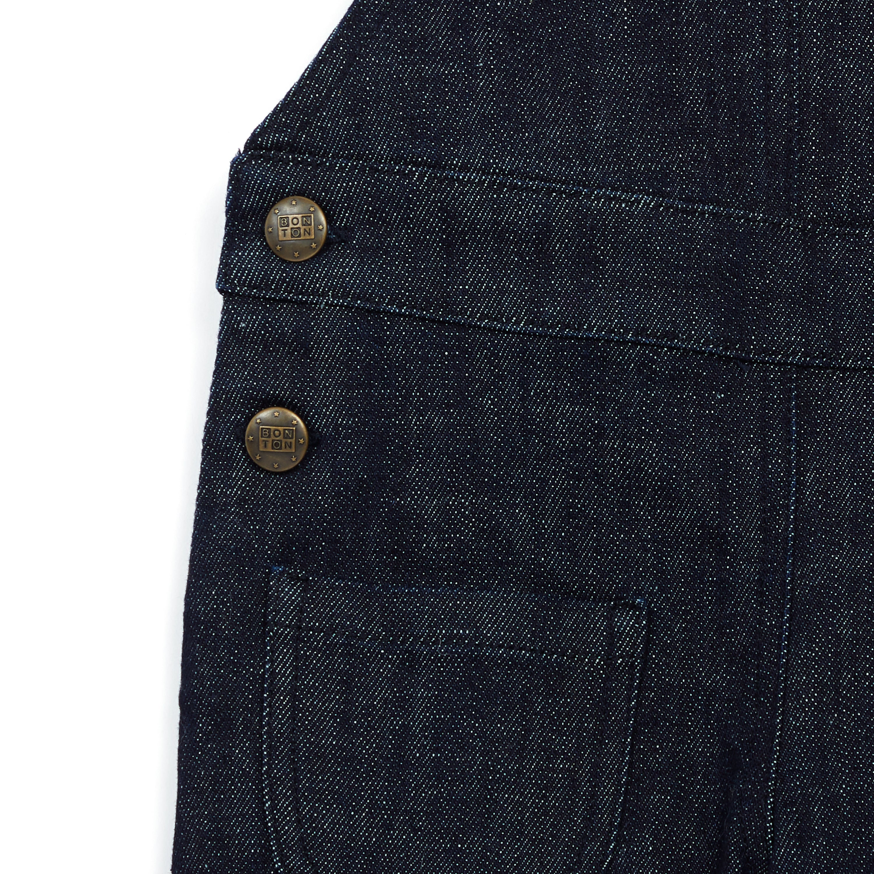 Girls Black Strap Denim Trousers
