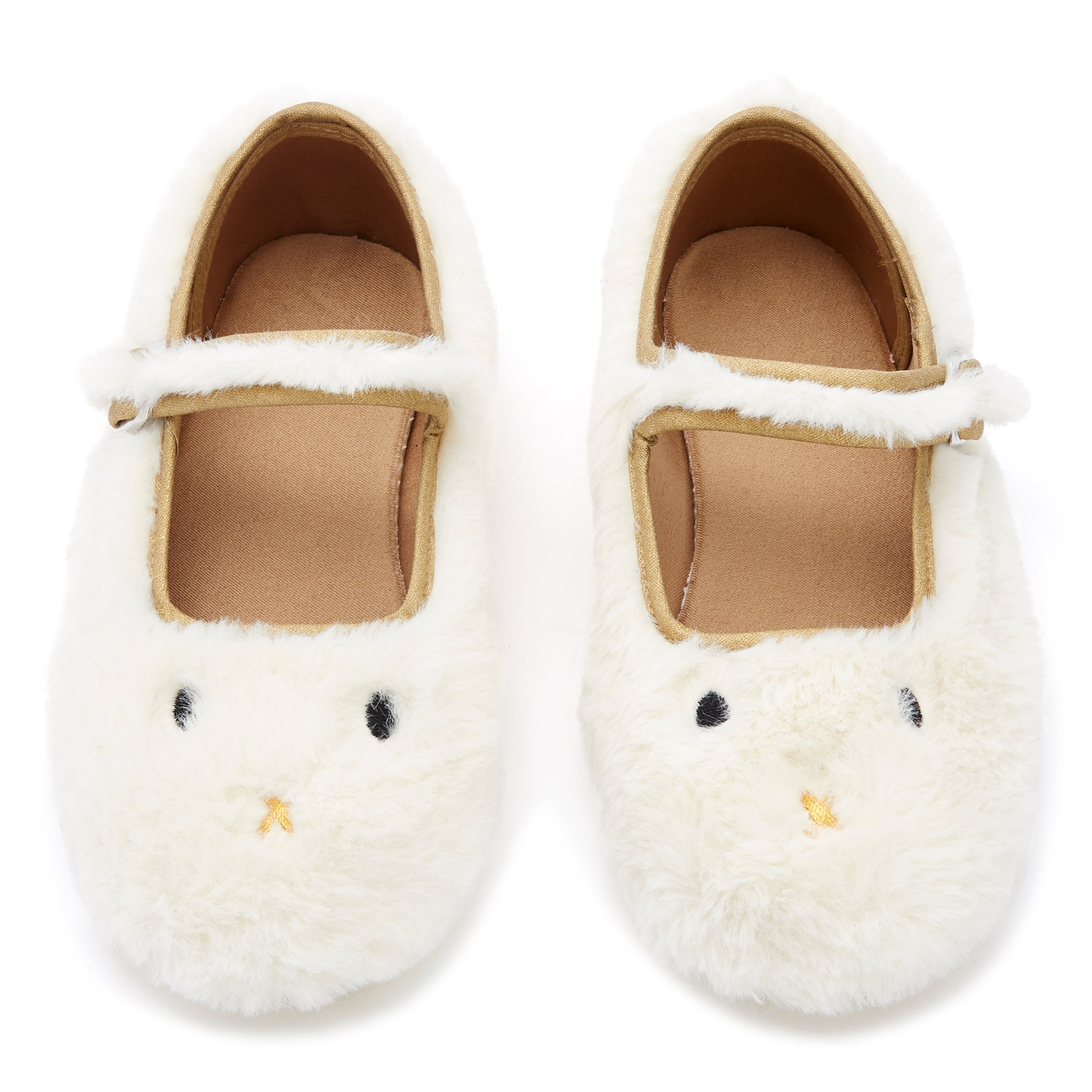 Girls Ecru Cotton Shoes
