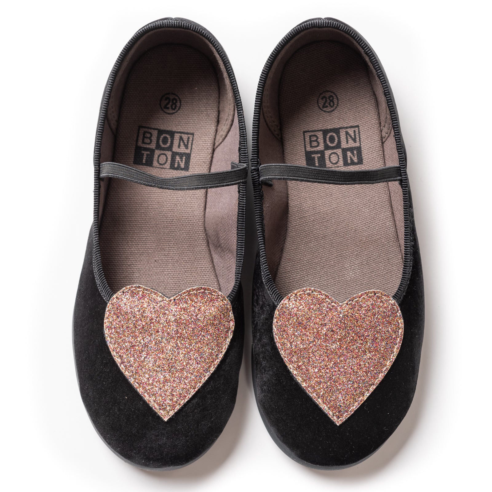 Baby Girls Noir Coeur Cotton Shoes
