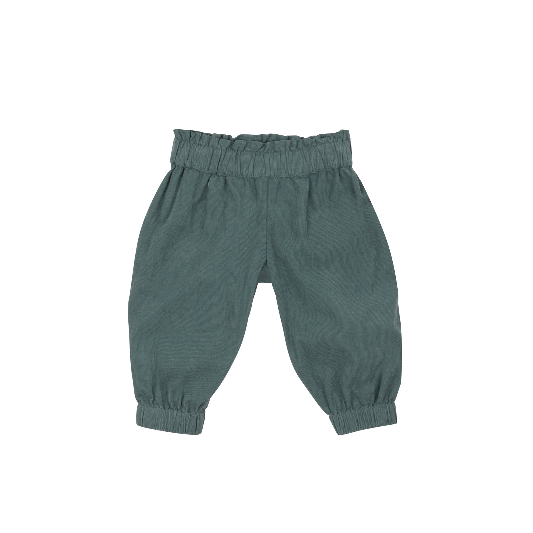 Baby Girls Green Velvet Trousers