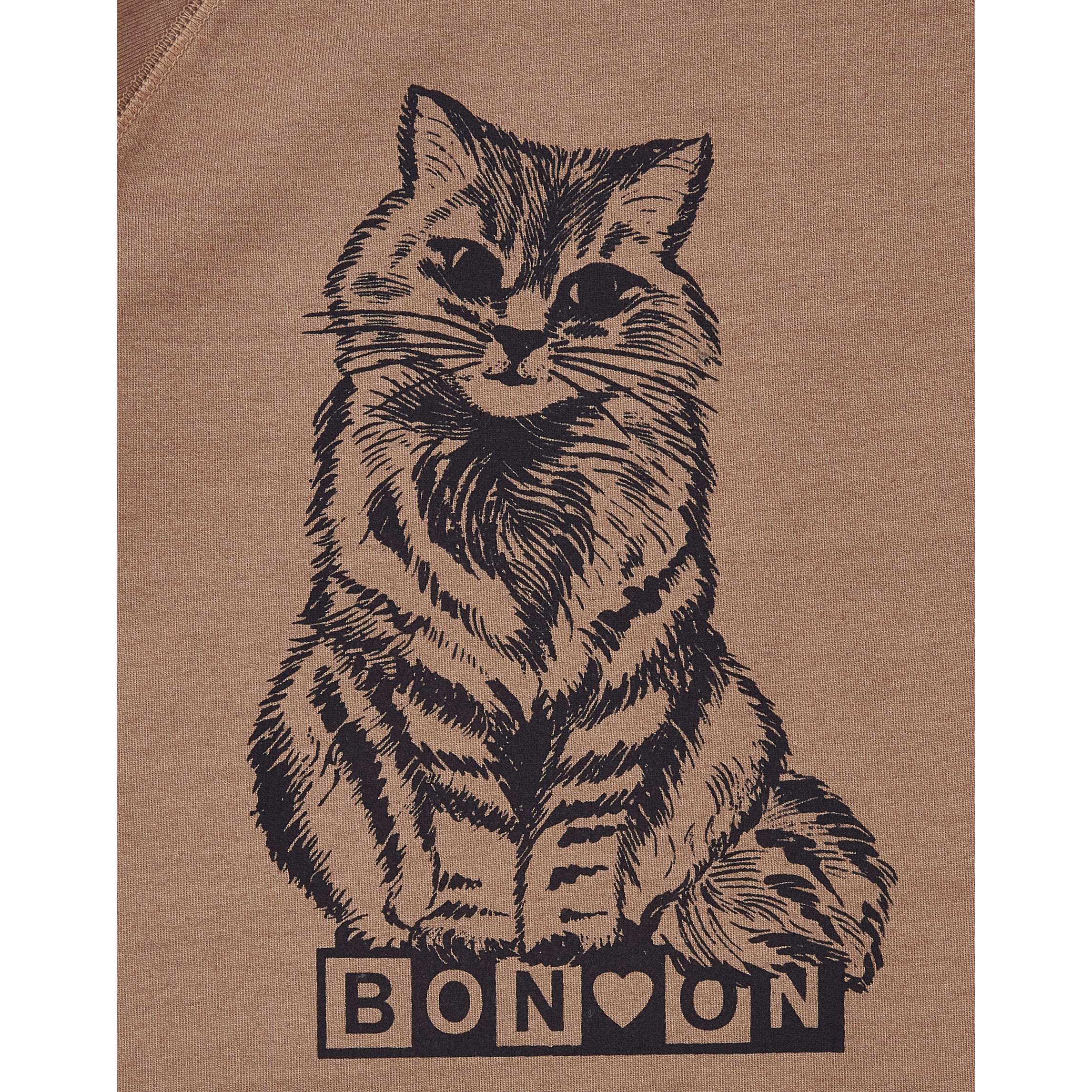 Girls Brown Printed Cotton T-Shirt