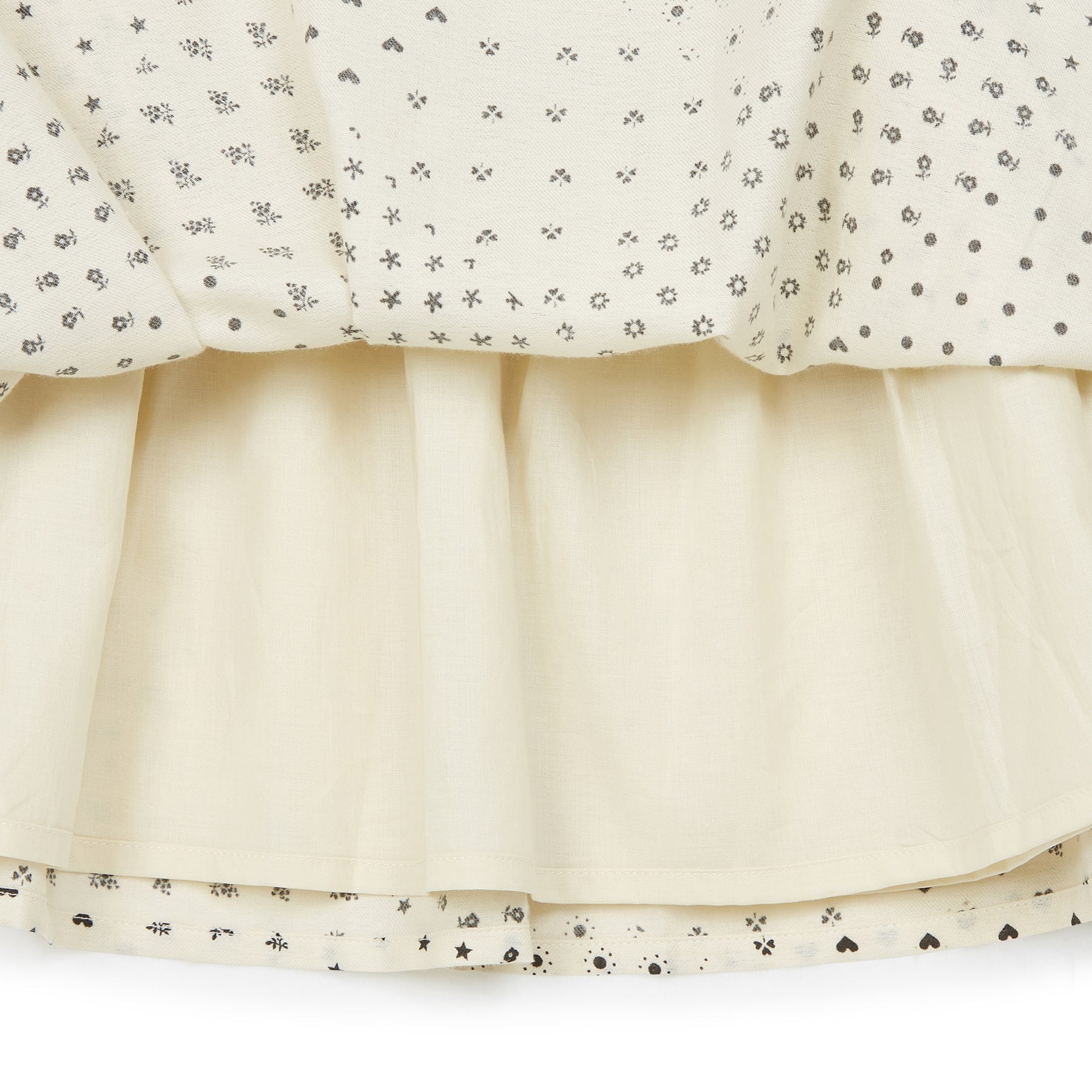 Girls White Printed Cotton Dress