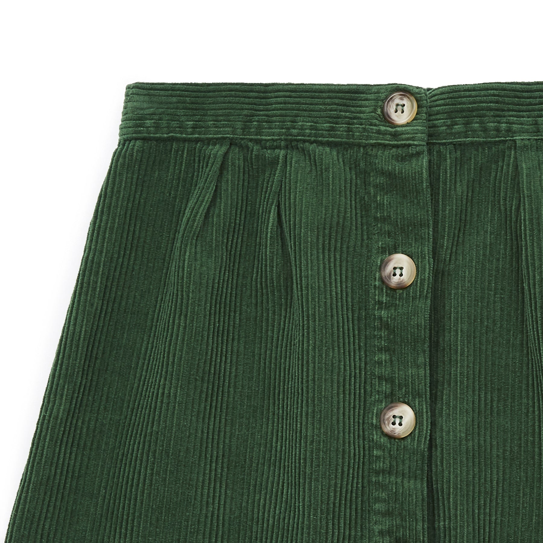 Girls Green Corduroy Skirt