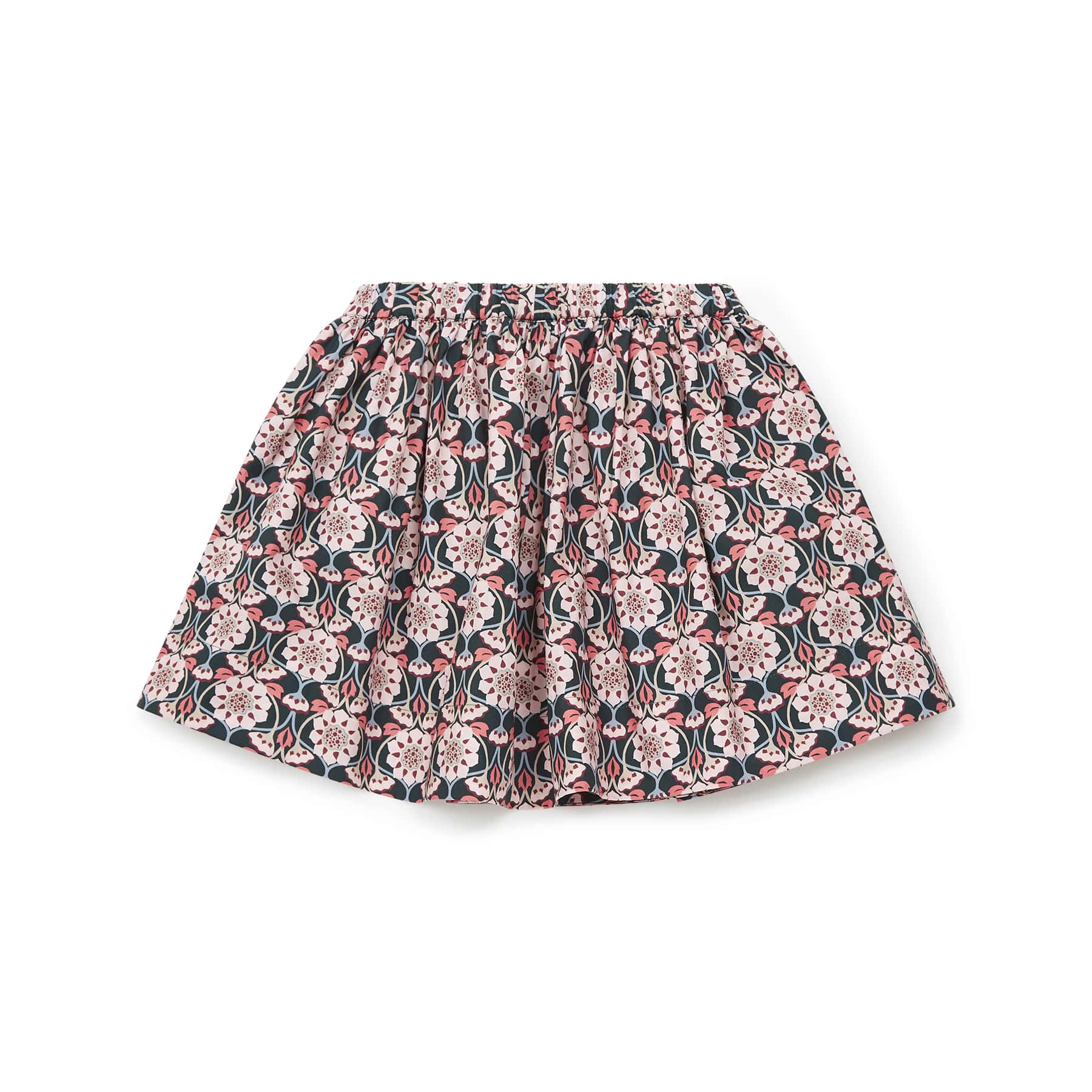 Girls Pink Flowers Cotton Skirt