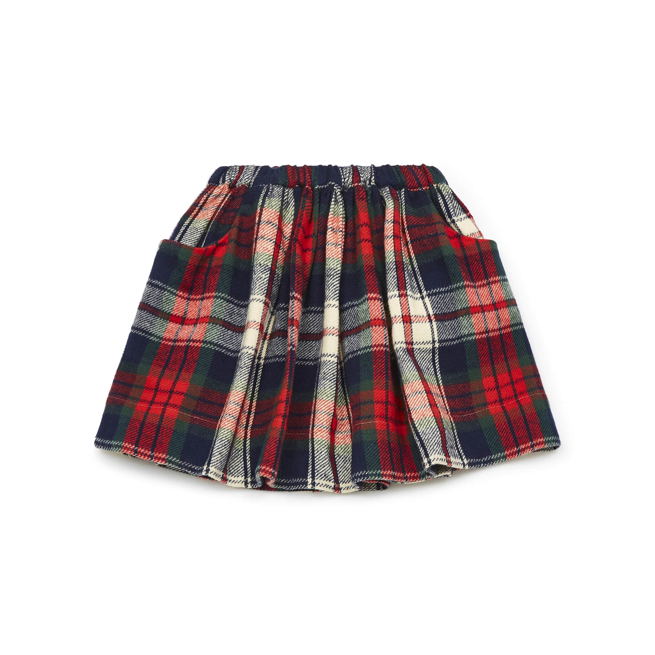 Girls Red Check Cotton Skirt