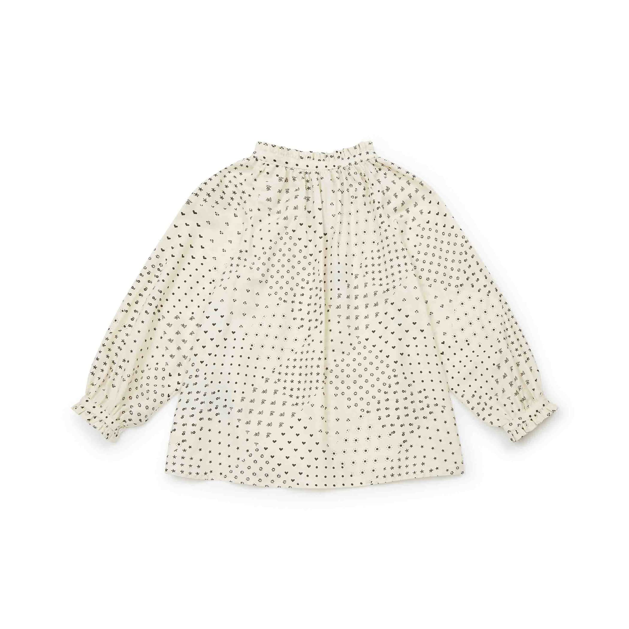 Girls White Printed Cotton Shirt