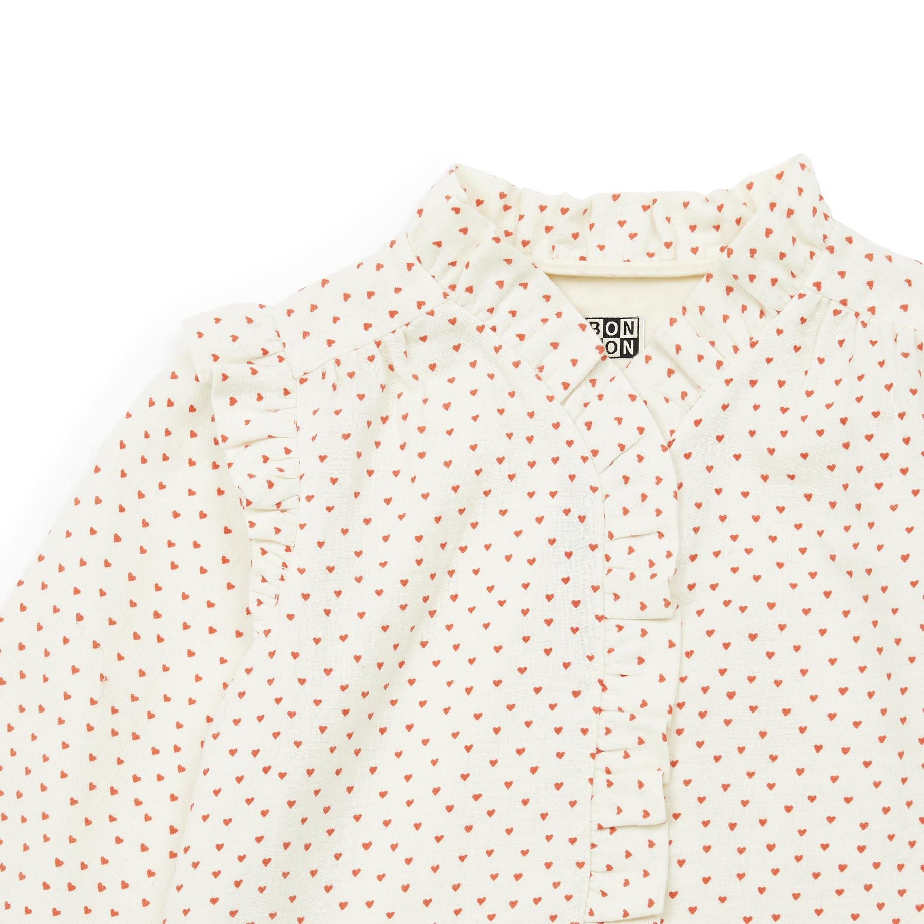 Girls White Printed Cotton Shirt