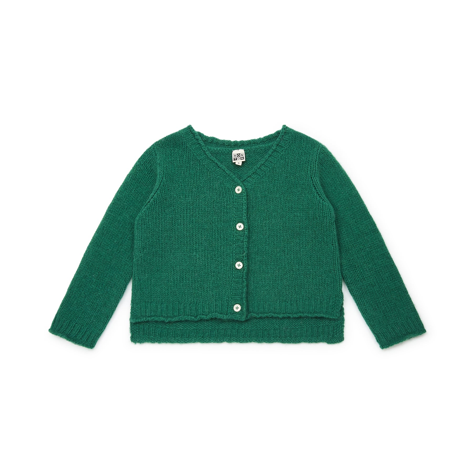 Girls Green Wool Cardigan