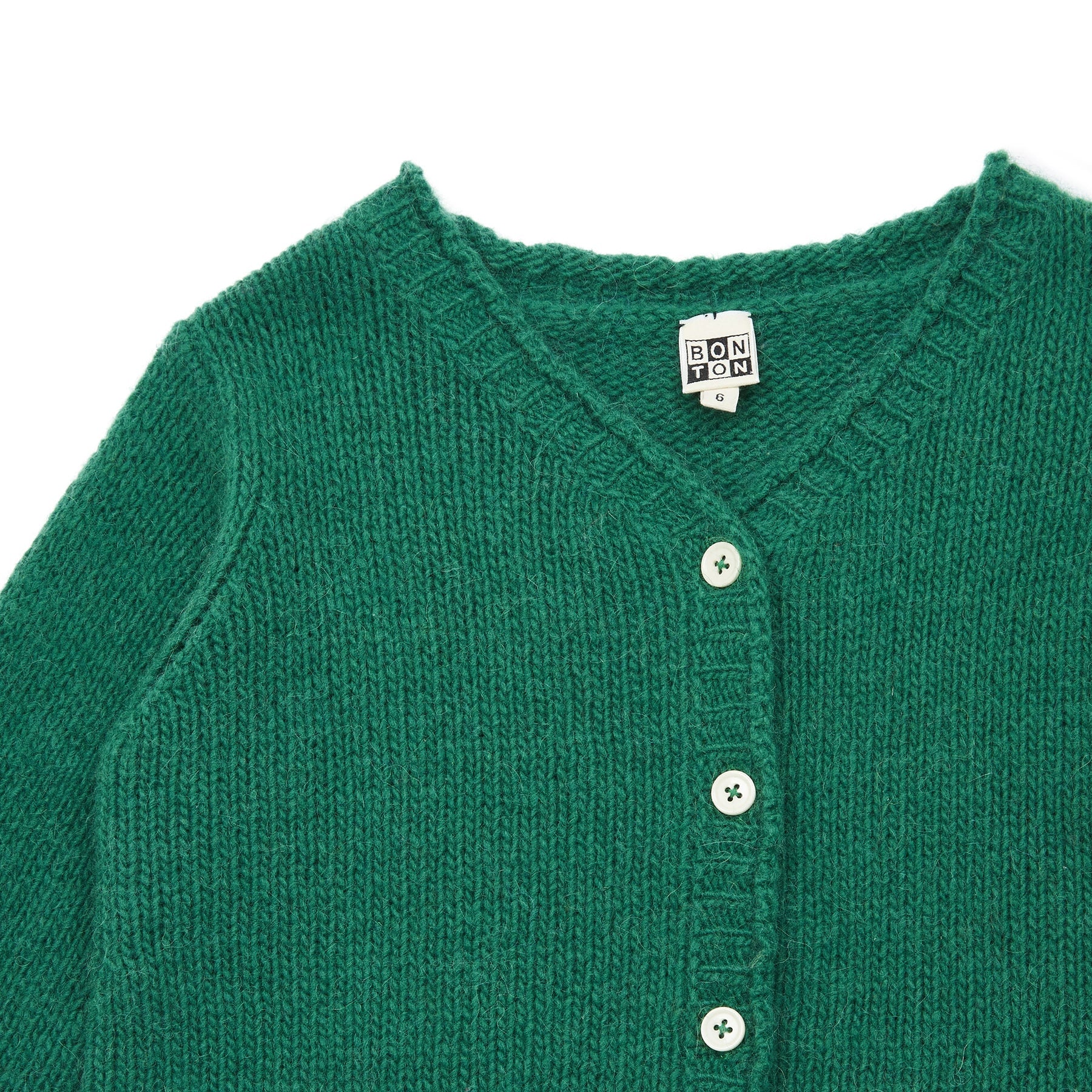 Girls Green Wool Cardigan