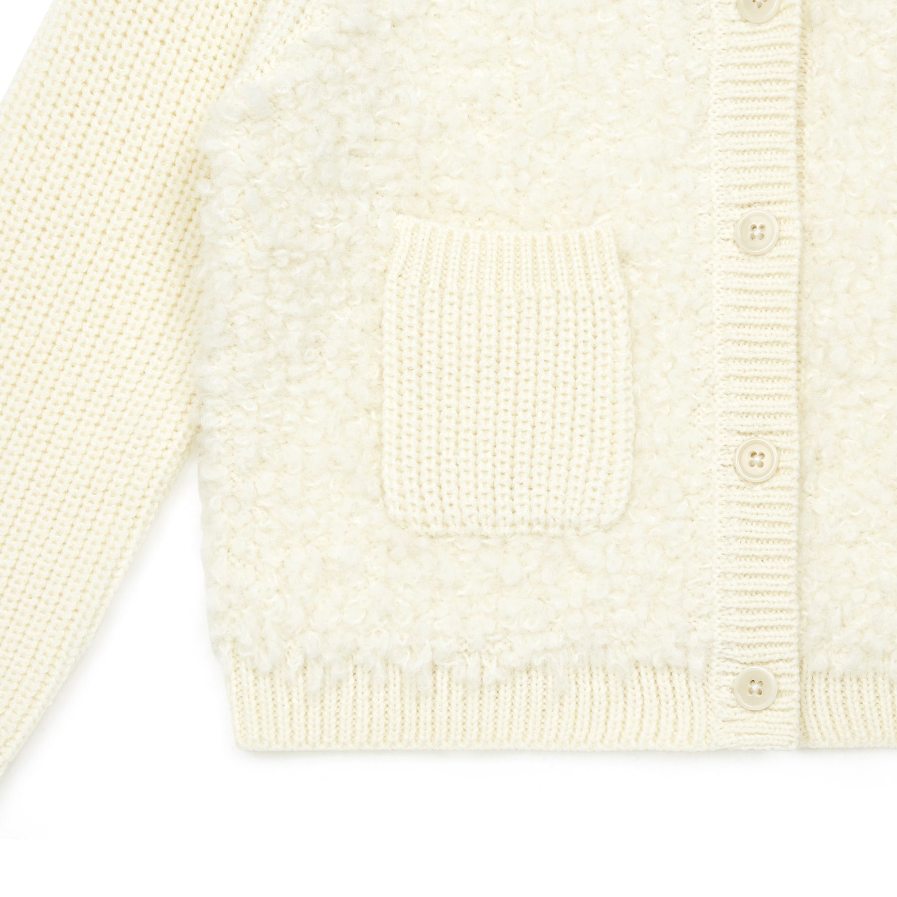 Girls White Wool Cardigan