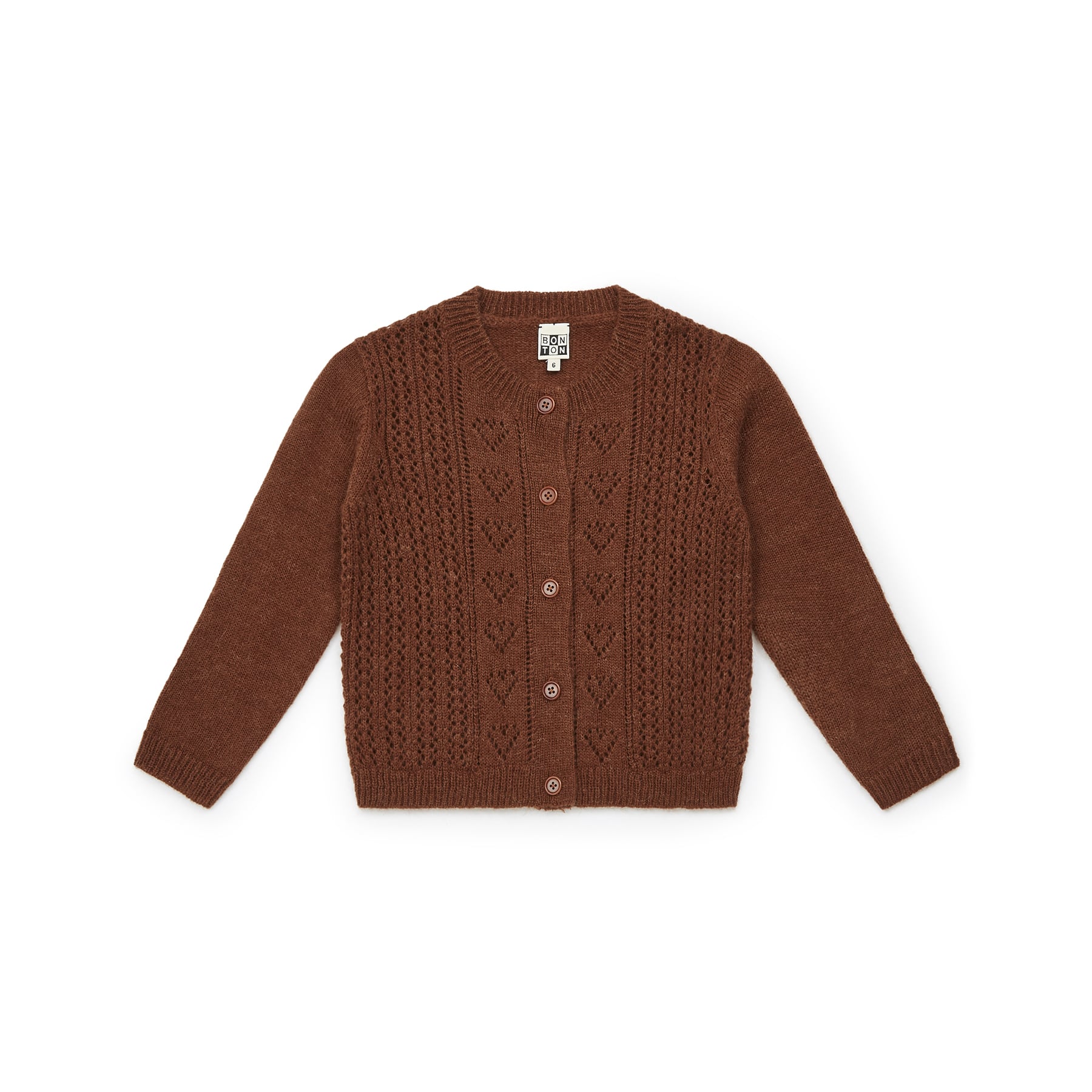 Girls Camel Knit Cardigan