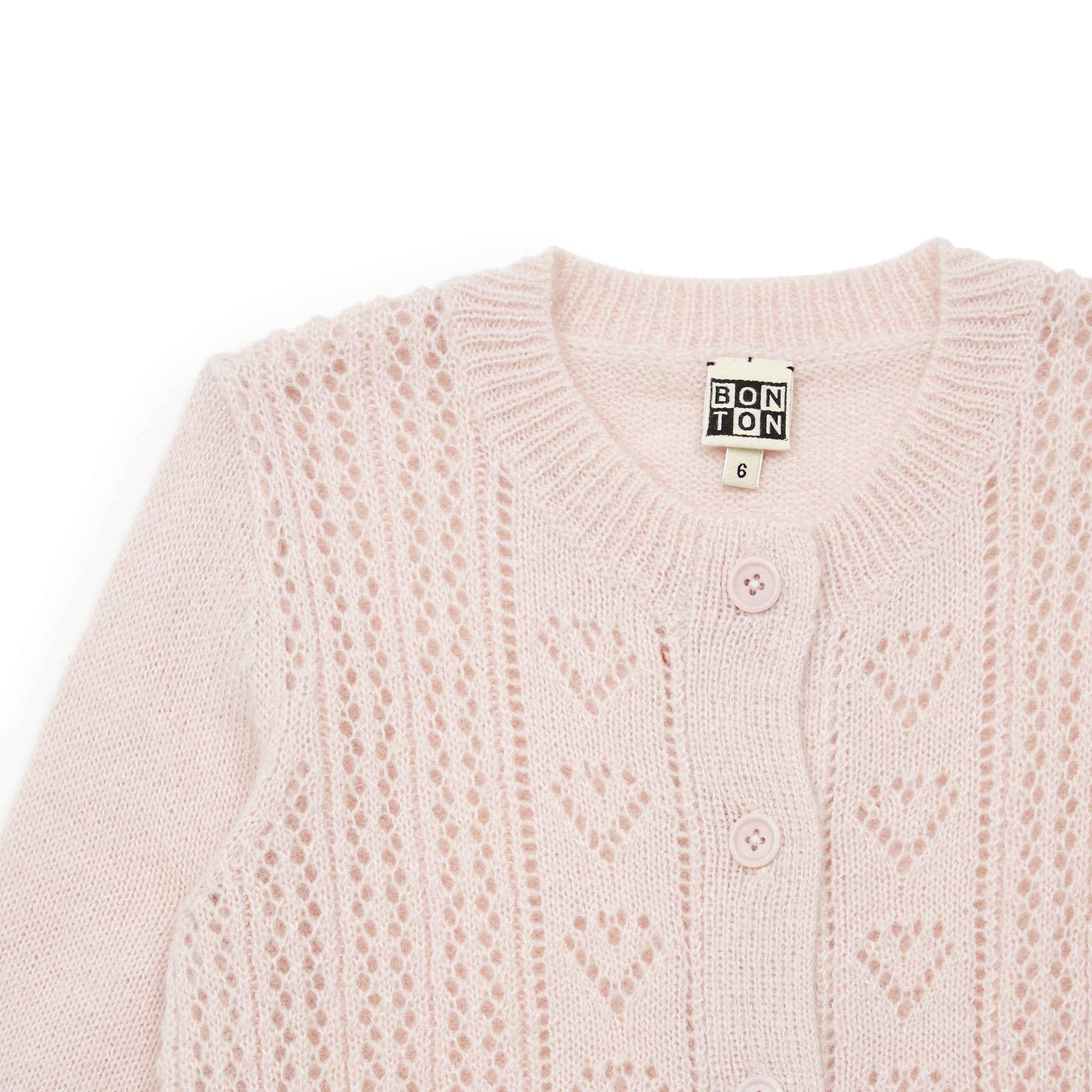 Girls Pink Knit Cardigan