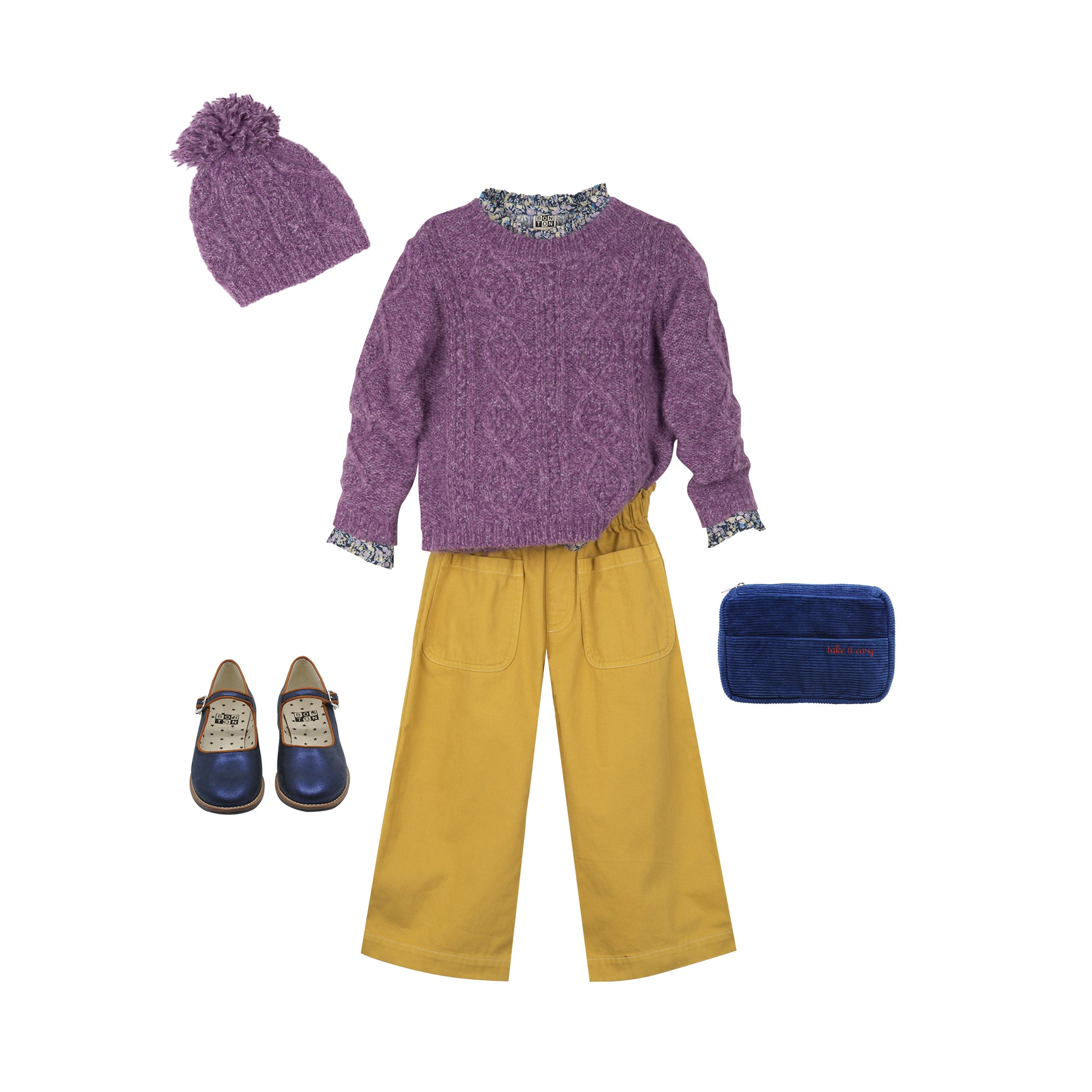 Girls Purple Knit Sweater