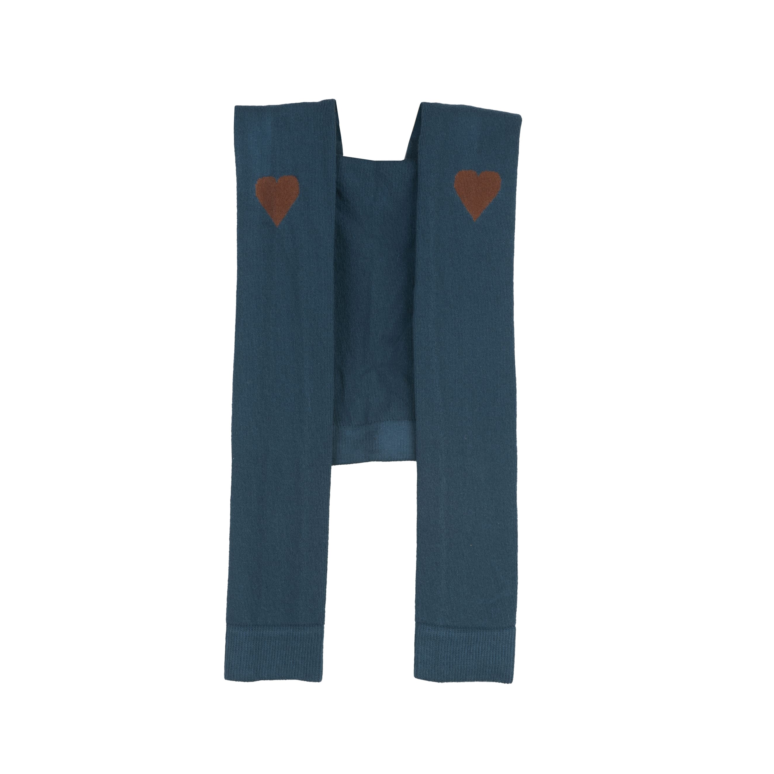 Girls Navy Heart Cotton Tights