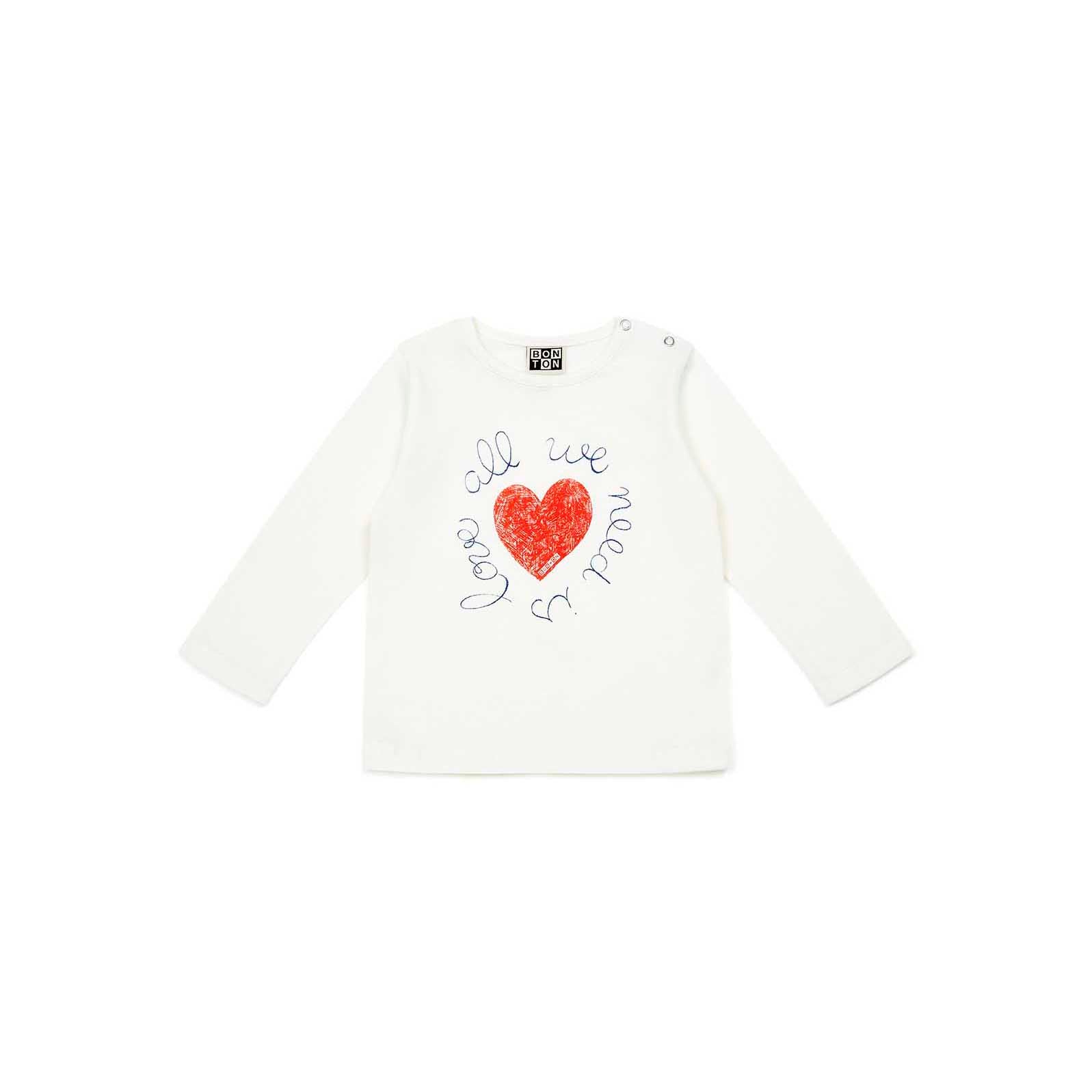 Baby Girls White Printed Cotton T-Shirt