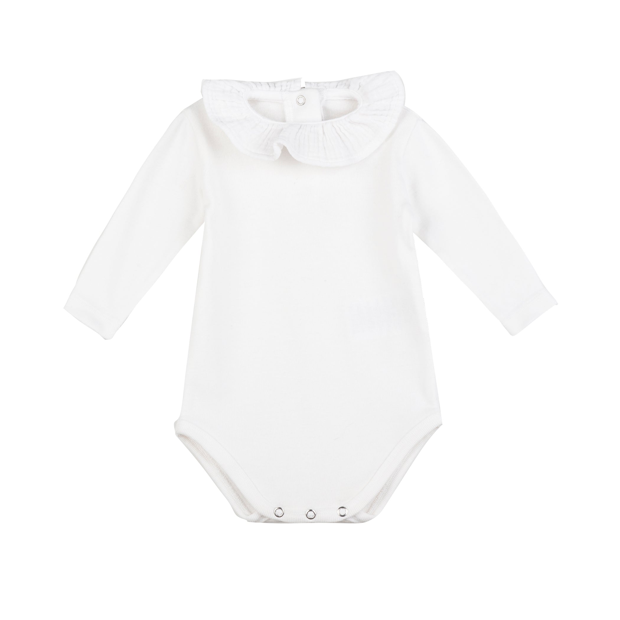 Baby Girls White Cotton Babysuit