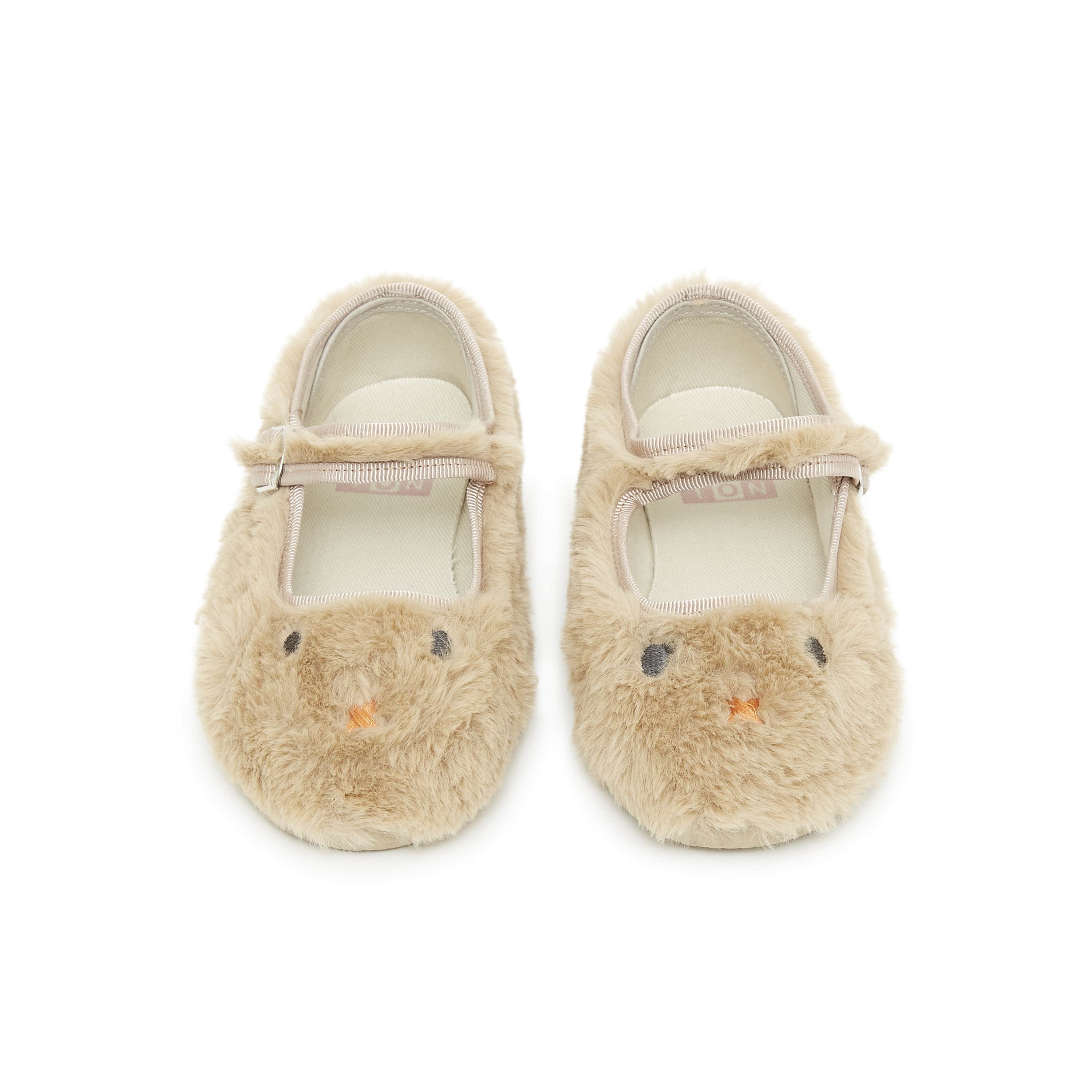 Girls Beige Buckled Shoes