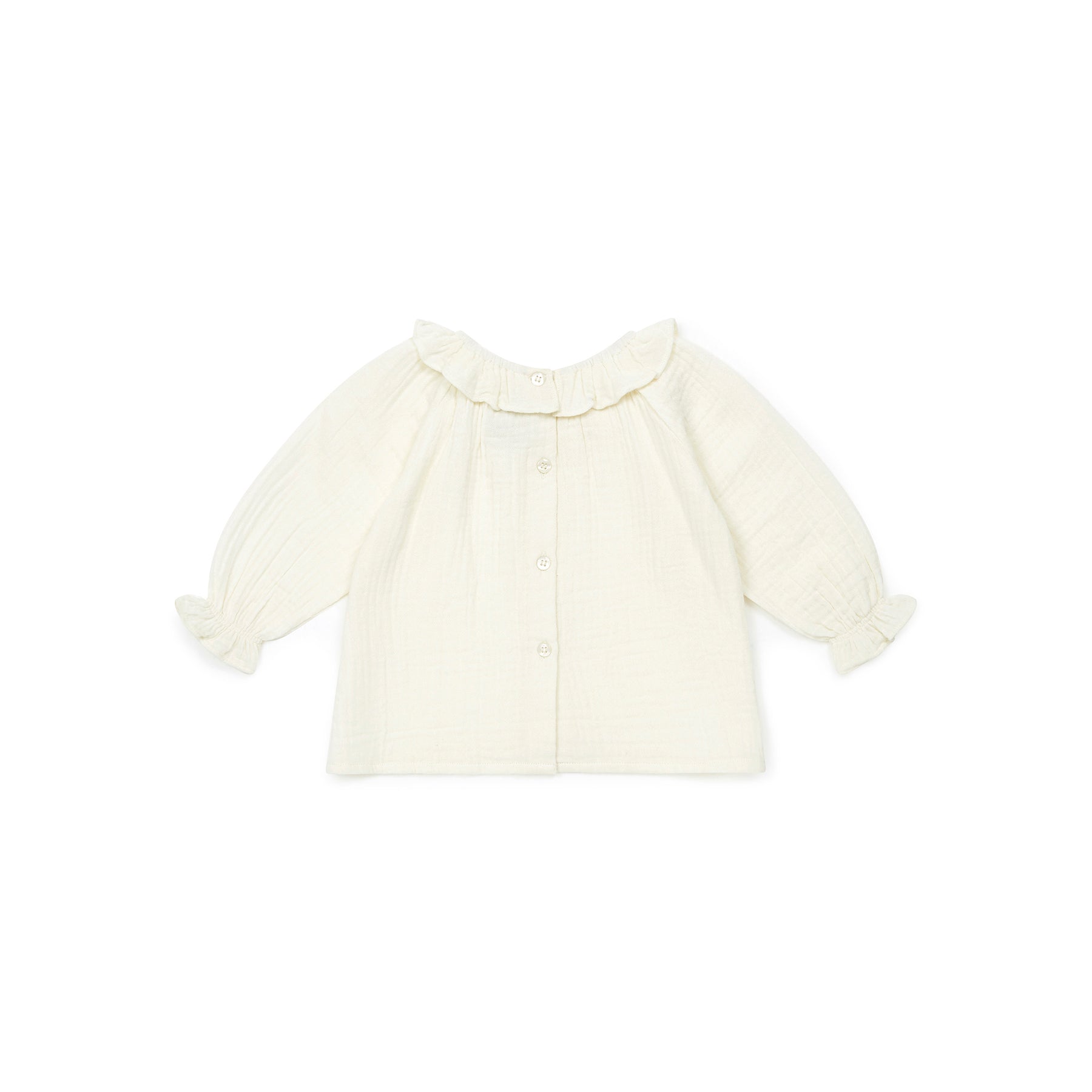 Baby Girls White Ruffle Cotton Top