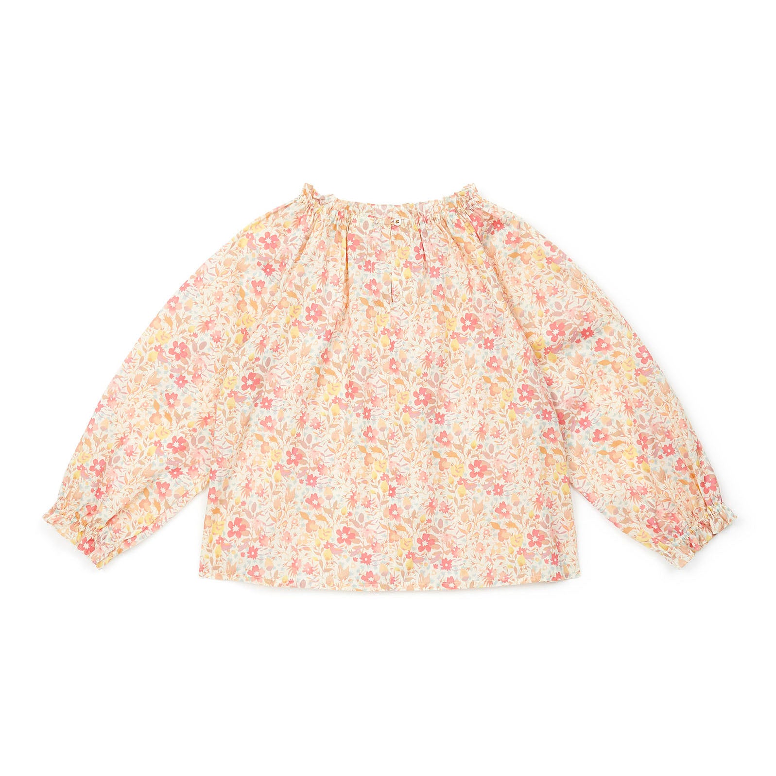 Girls Pink Floral Cotton Shirt