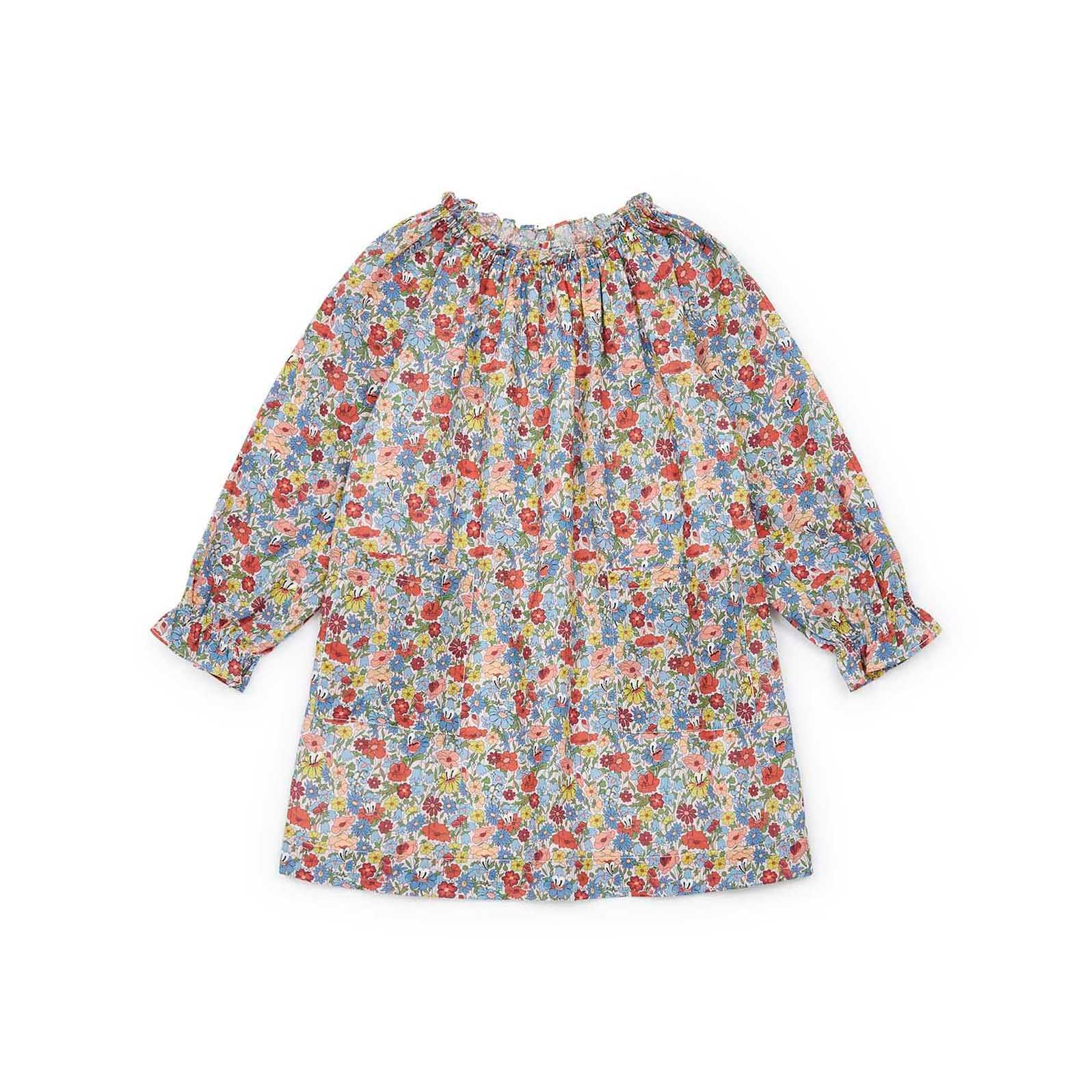 Girls Multicolor Floral Cotton Dress