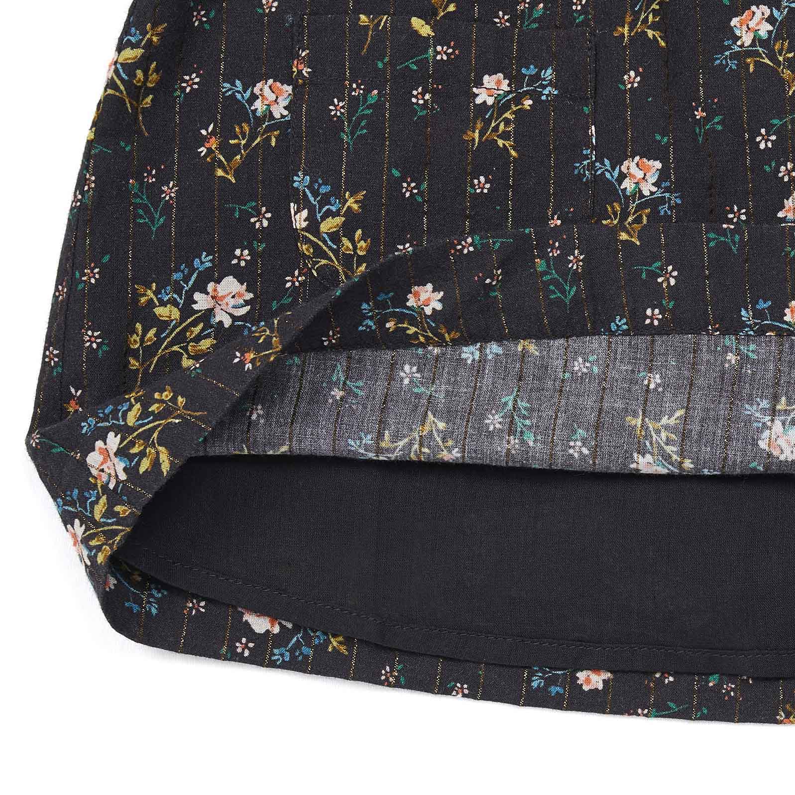 Baby Girls Dark Grey Floral Cotton Dress