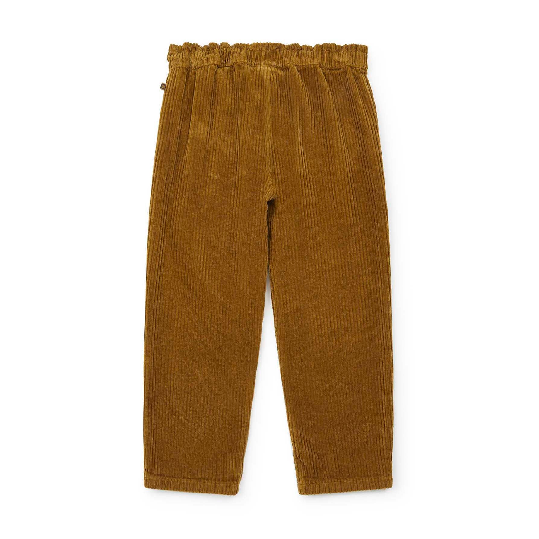 Girls Dark Yellow Velvet Trousers