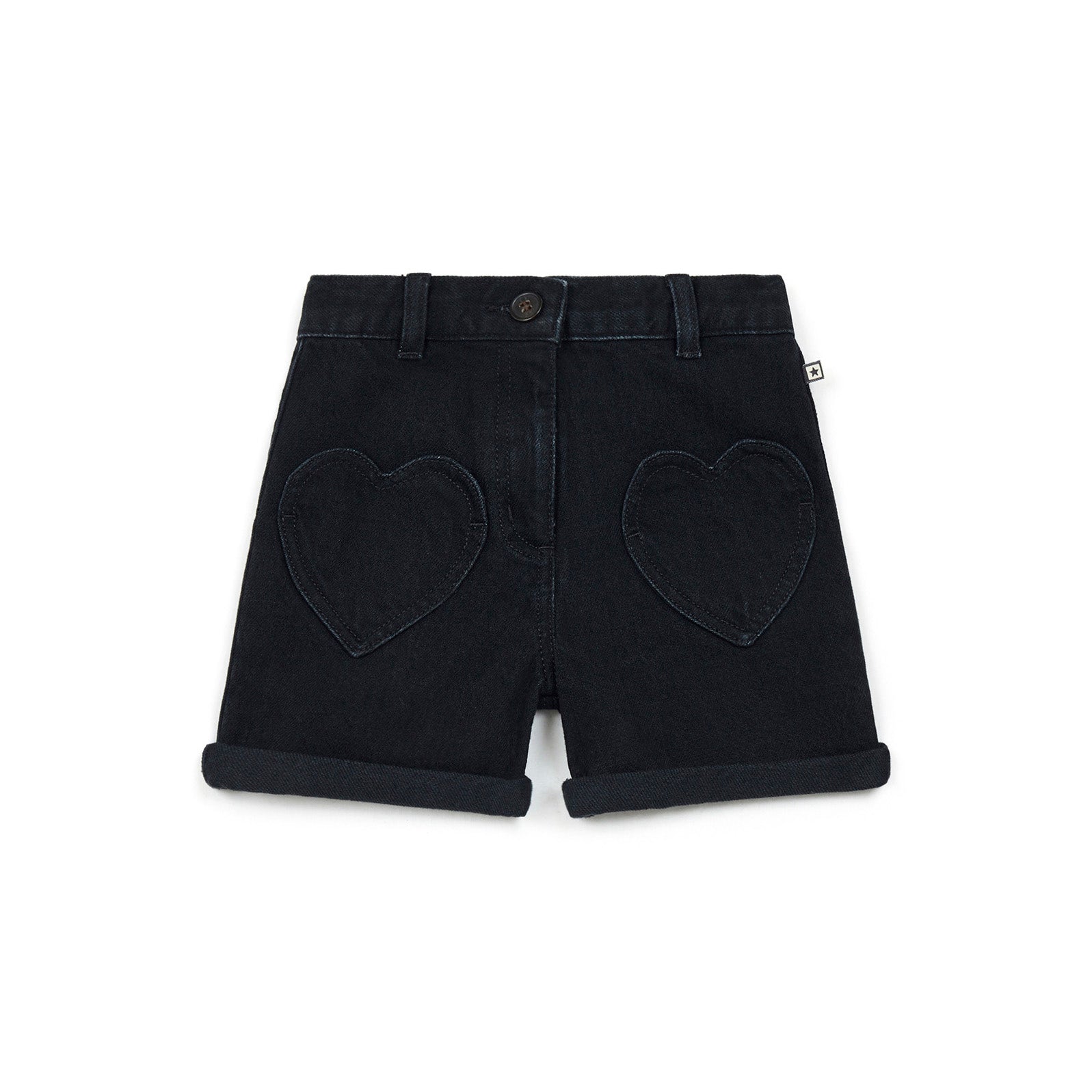 Girls Black Denim Shorts