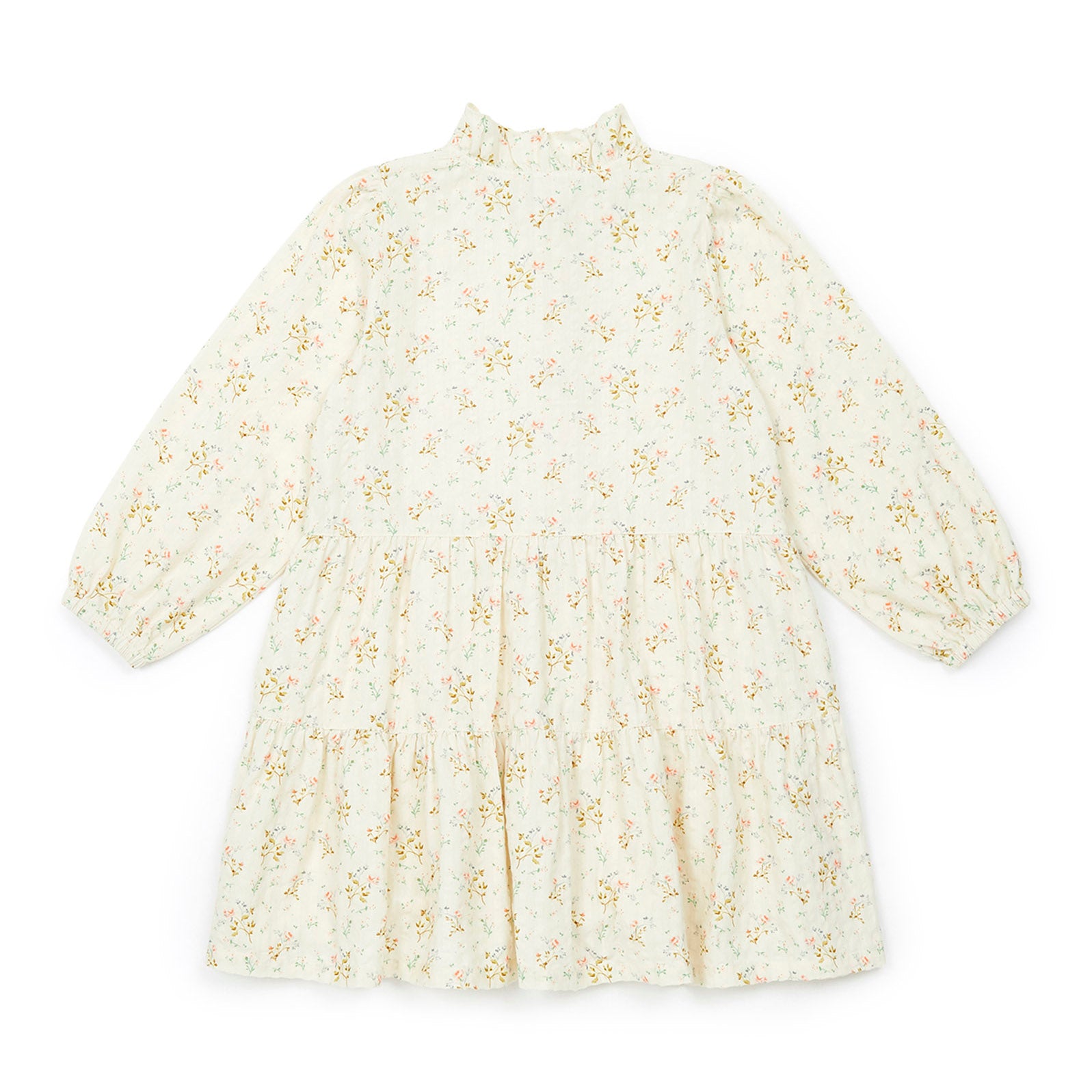 Girls White Floral Cotton Dress
