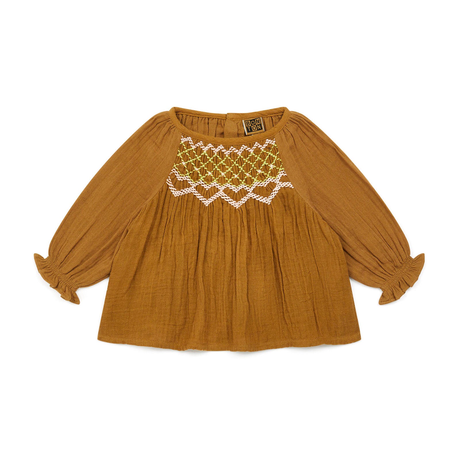 Baby Girls Caramel Cotton Shirt