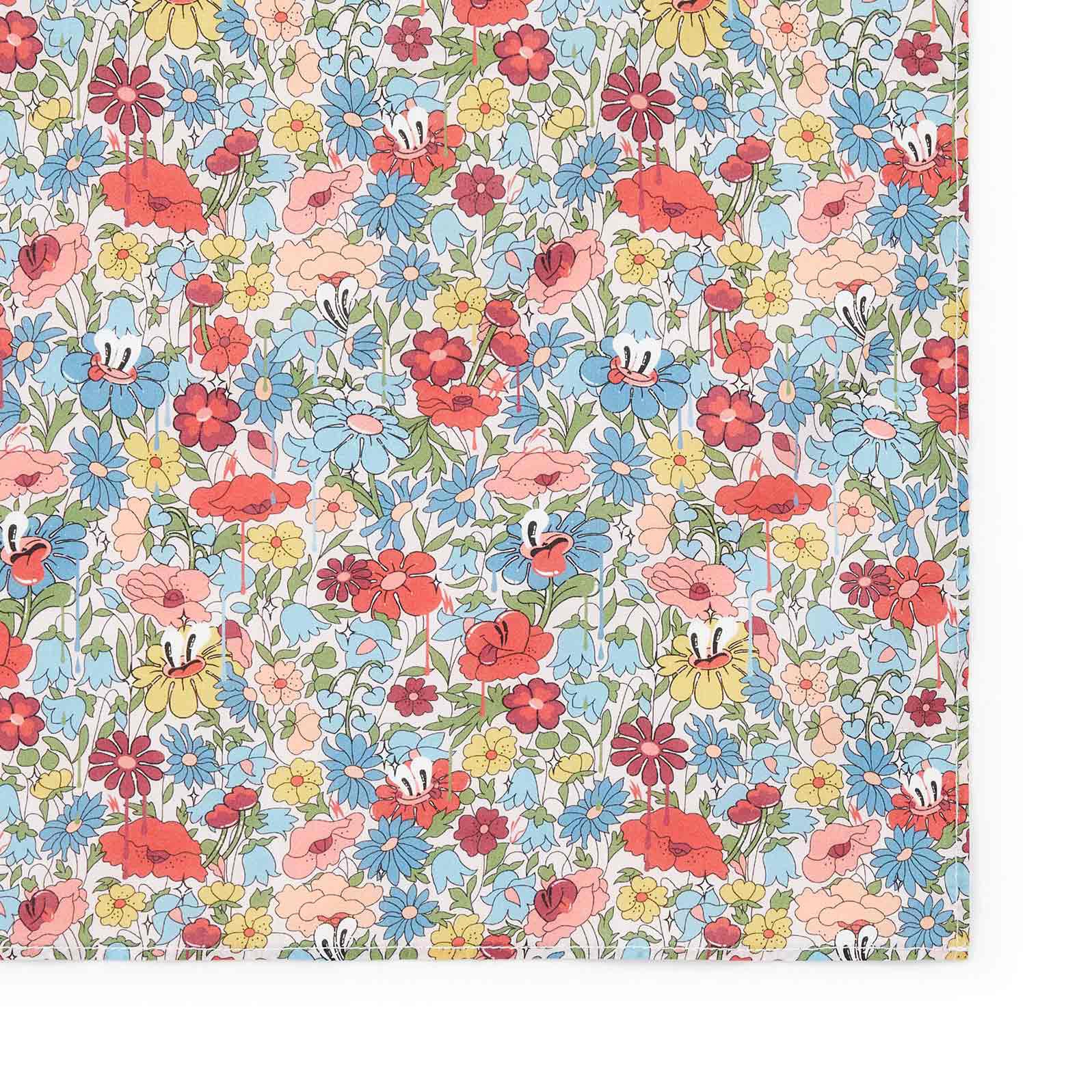 Girls Blue Floral Cotton Scarf