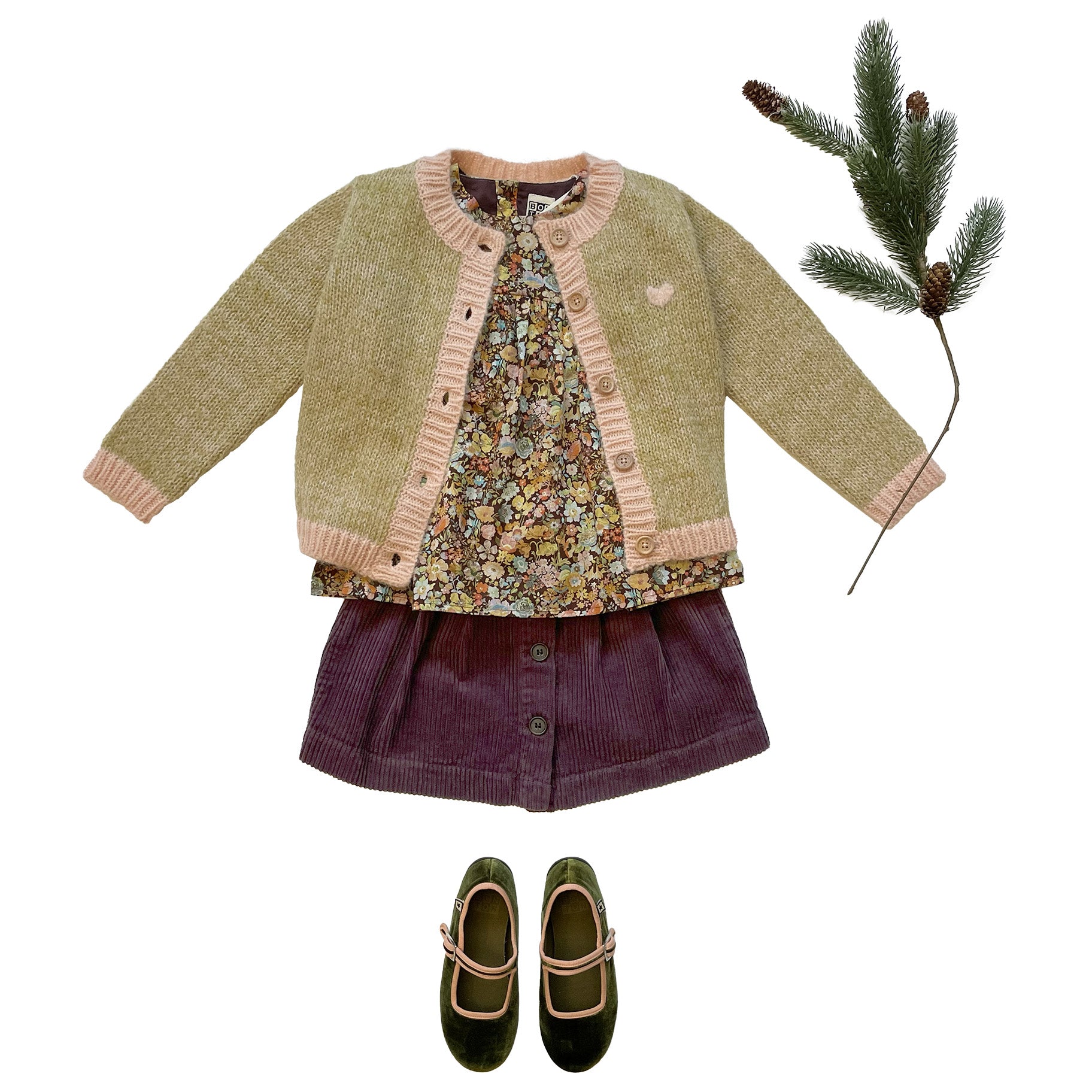 Girls Green Cardigan