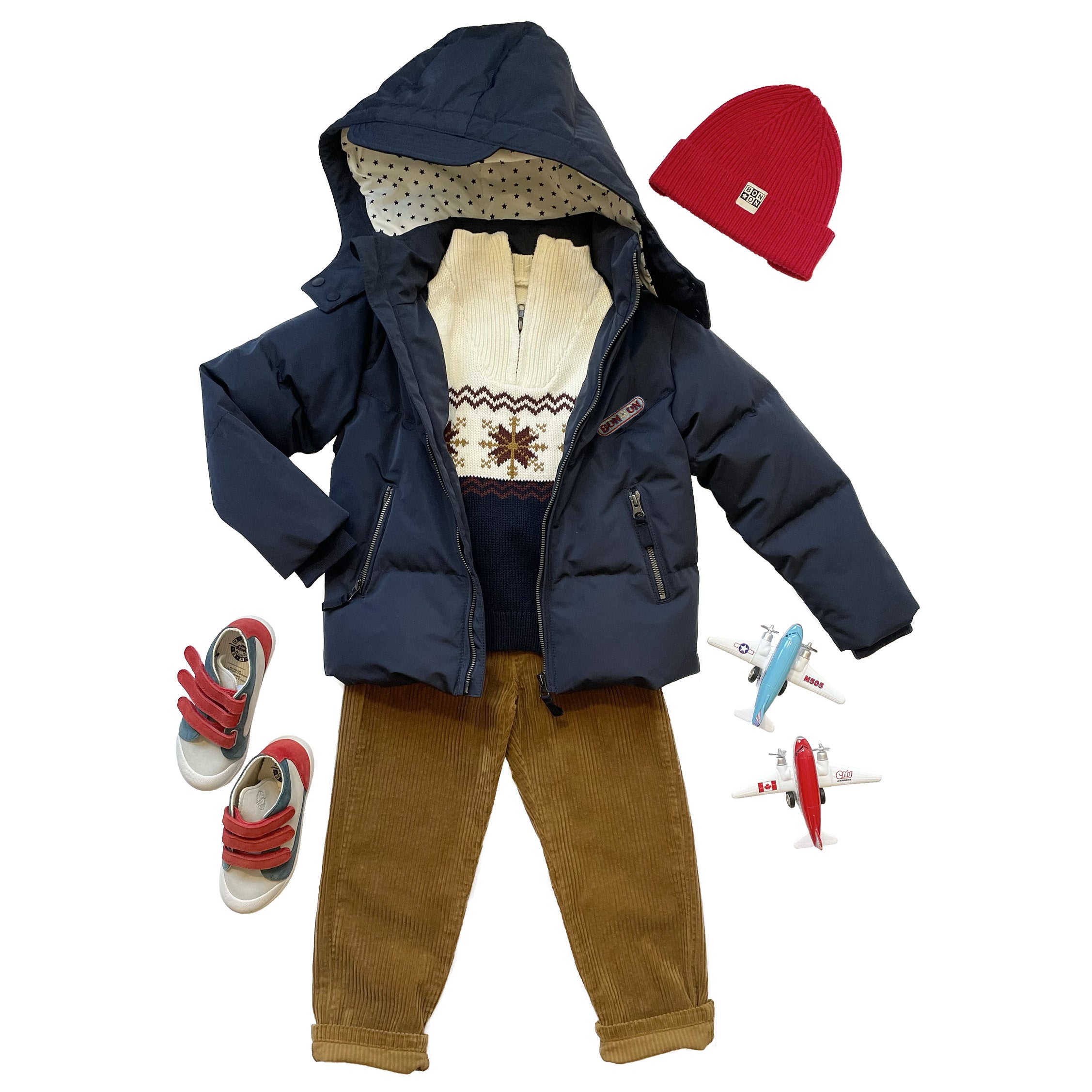 Boys Navy Zip-Up Sweater