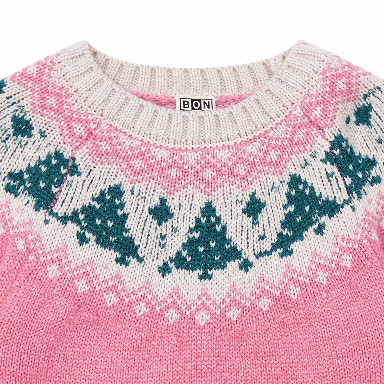 Girls Bright Pink Wool Sweater