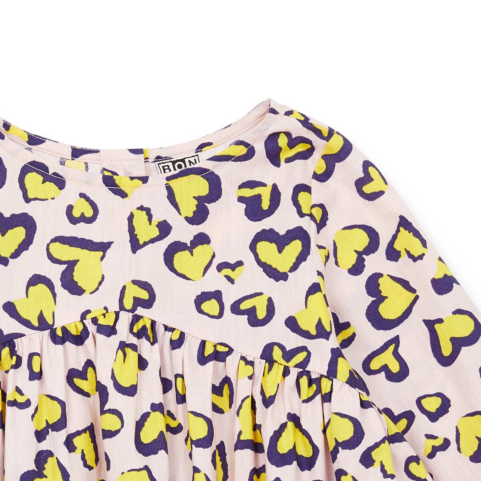 Girls Pink Heart Cotton Dress
