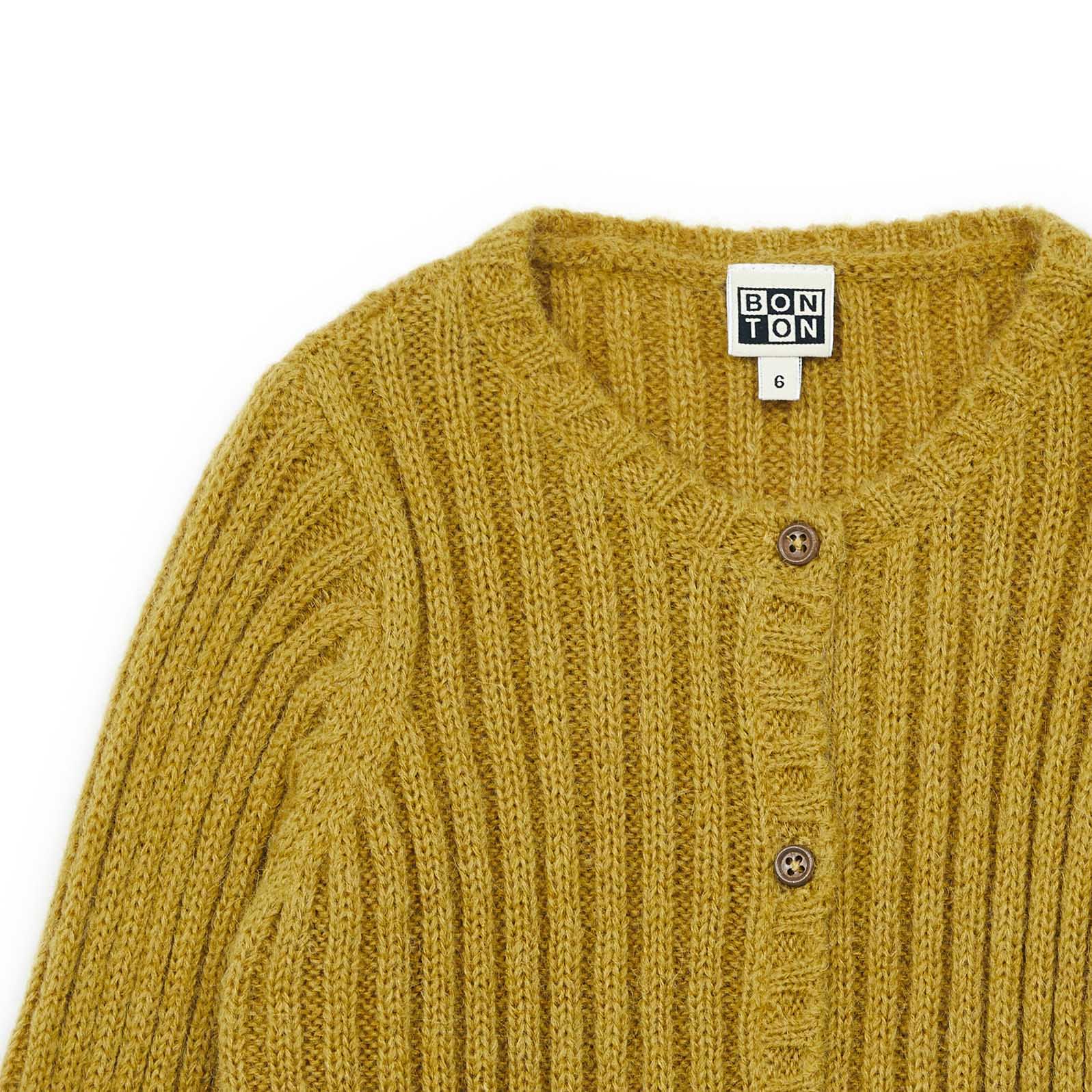 Girls Dark Yellow Cardigan
