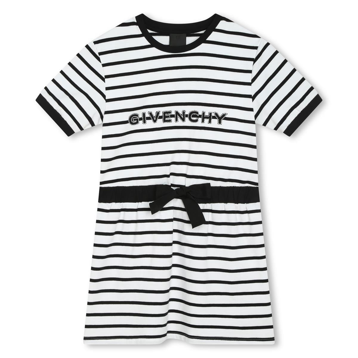 Girls Black Stripes Cotton Dress